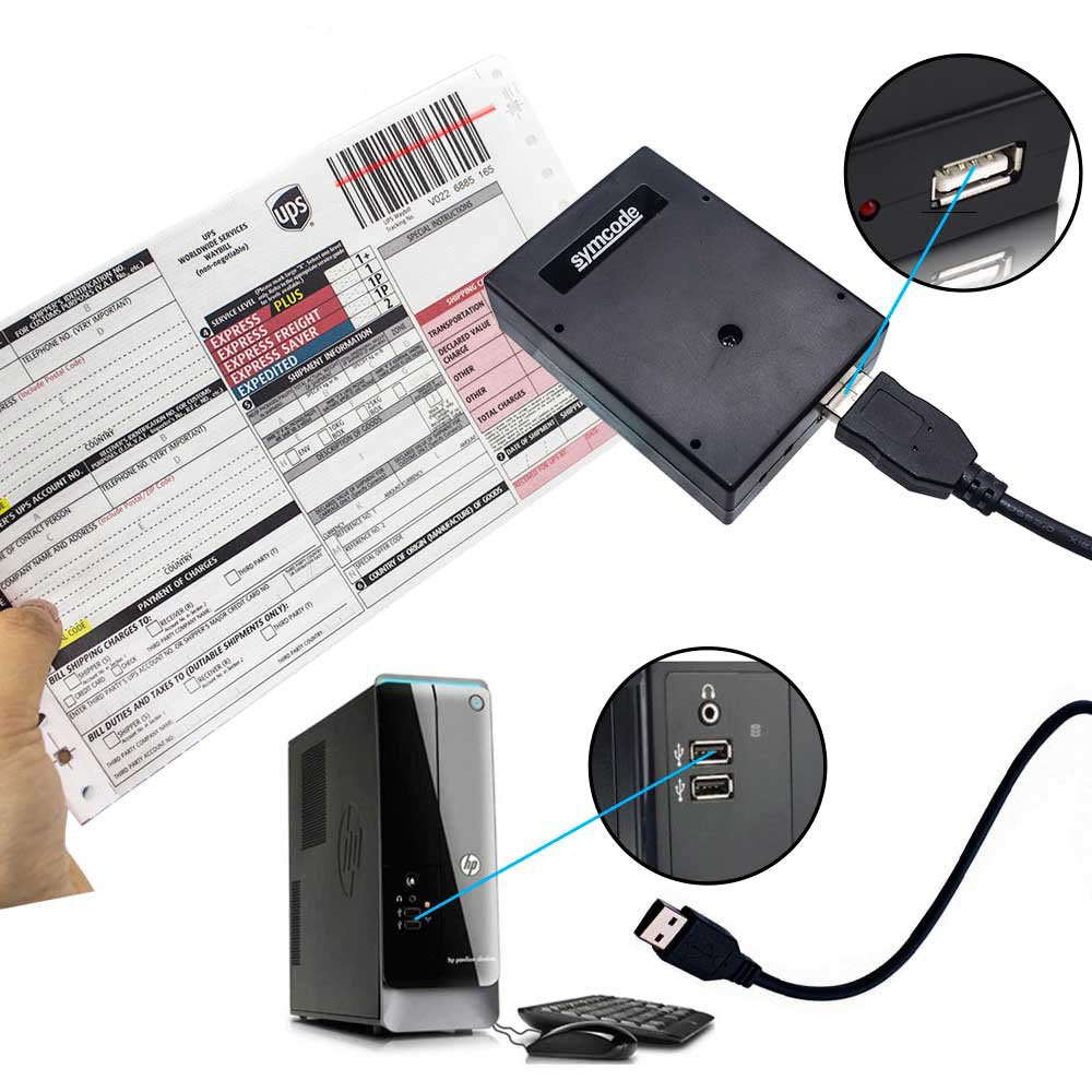 Symcode Barcode Scanner Embedded Mini USB Fixed Mount Barcode Scanner Scan Engine, Laser Barcode Reader Module Scanner Portable Bar Code Scanner