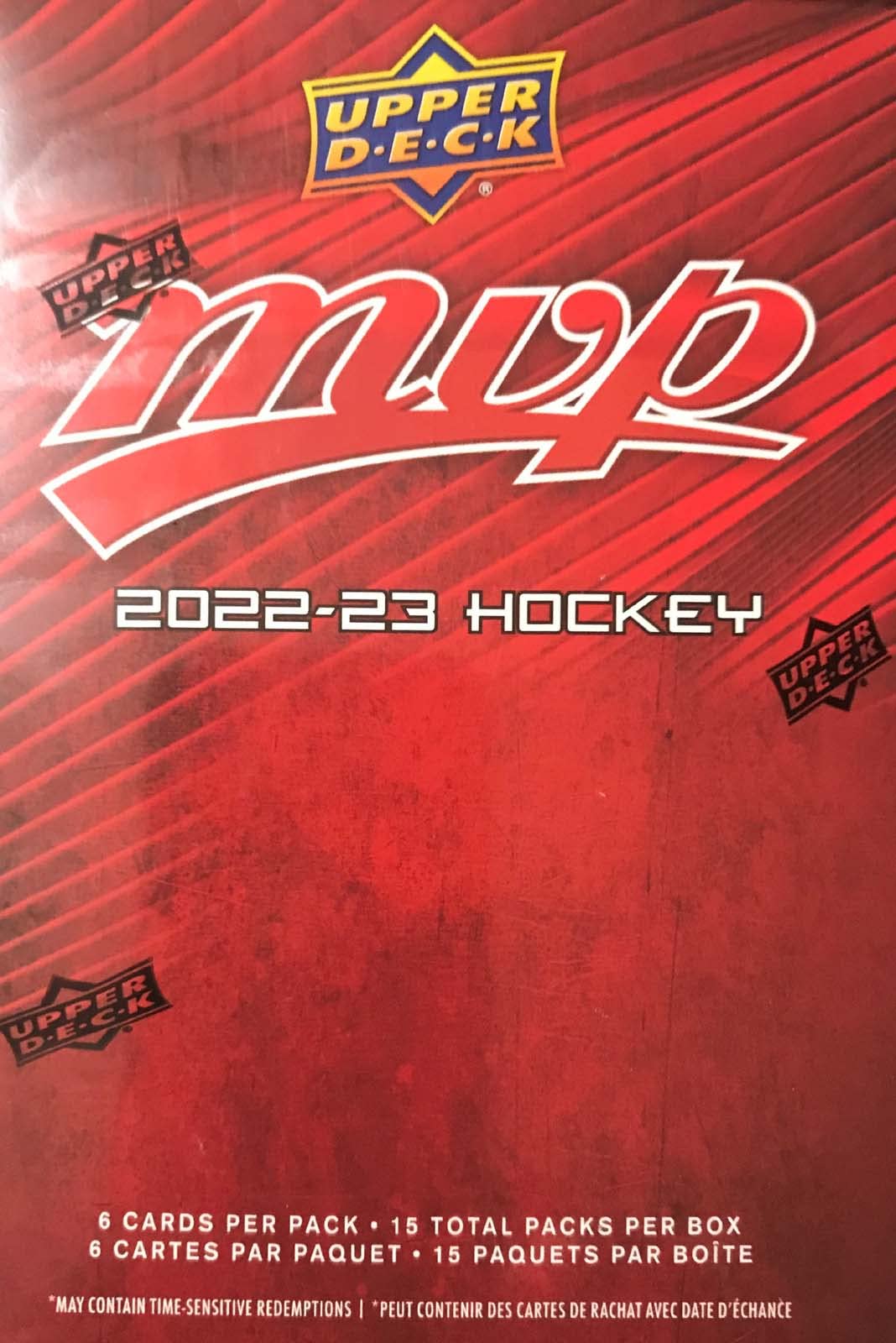 Upper Deck 2022-23 MVP Hockey Blaster Box (15 Packs of Hockey Cards)