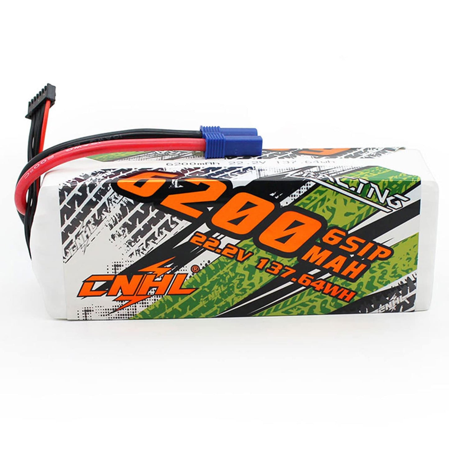 CNHL 6200mAh 6S Lipo Battery 22.2V 90C with EC5 Plug for RC Car Airplane Truck Tank Speed Run Truggy Buggy Boat Vehicles Helicopter Racing Hobby