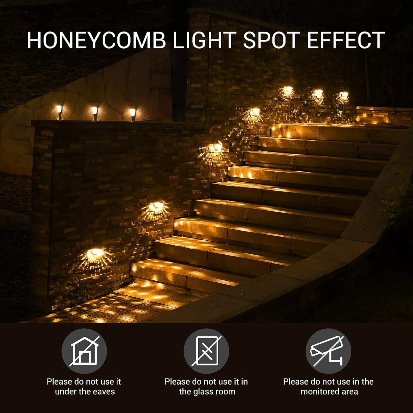 Quntis Solar Fence Lights Outdoor, 4 Pack Solar Lights Outdoor with Dusk to Dawn Sensor, IP65 Waterproof Decorative Wall Lights, Warm White Solar Garden Lights for Fence Patio Backyard Balcony Railing