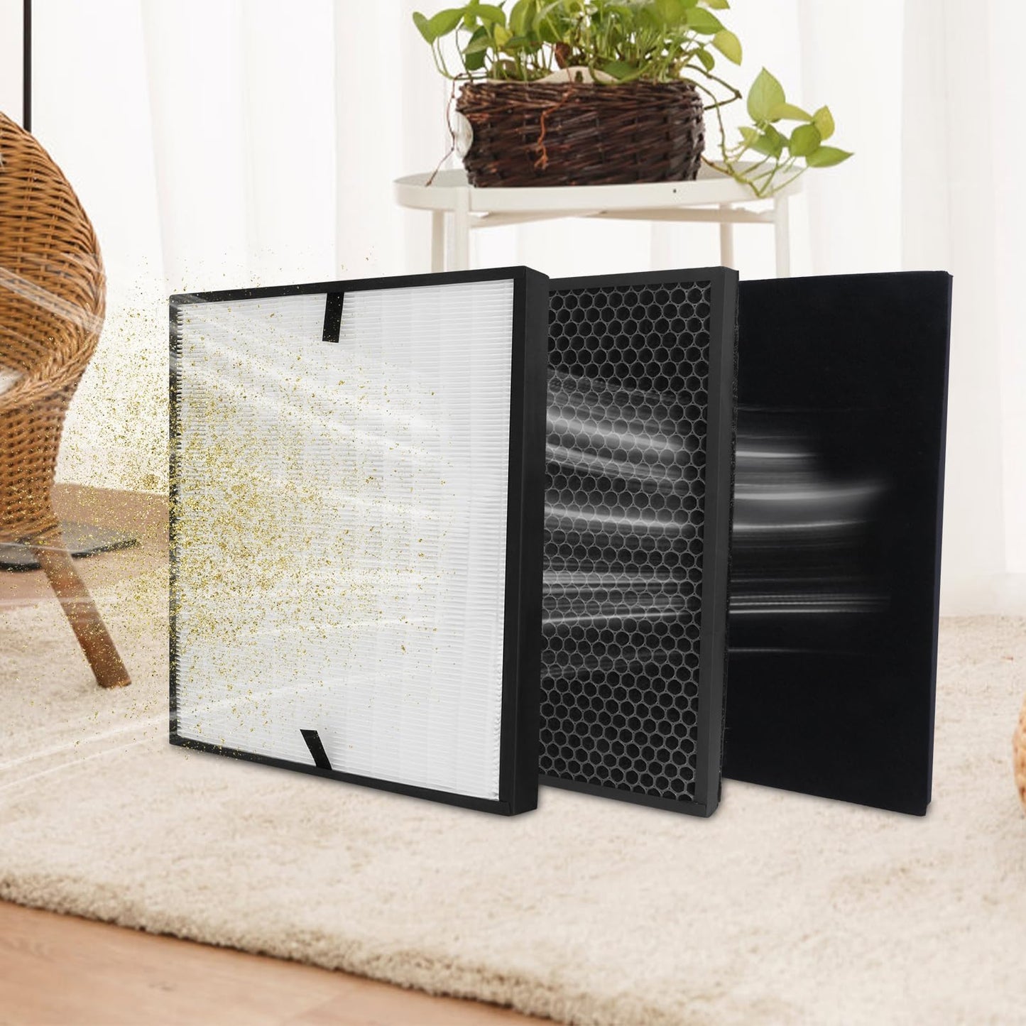 7-Pack Compatible Filters for 3000/3000M/3000Pro, Includes 1 Filter + 2 Carbon Filters + 4 Pre-Filters