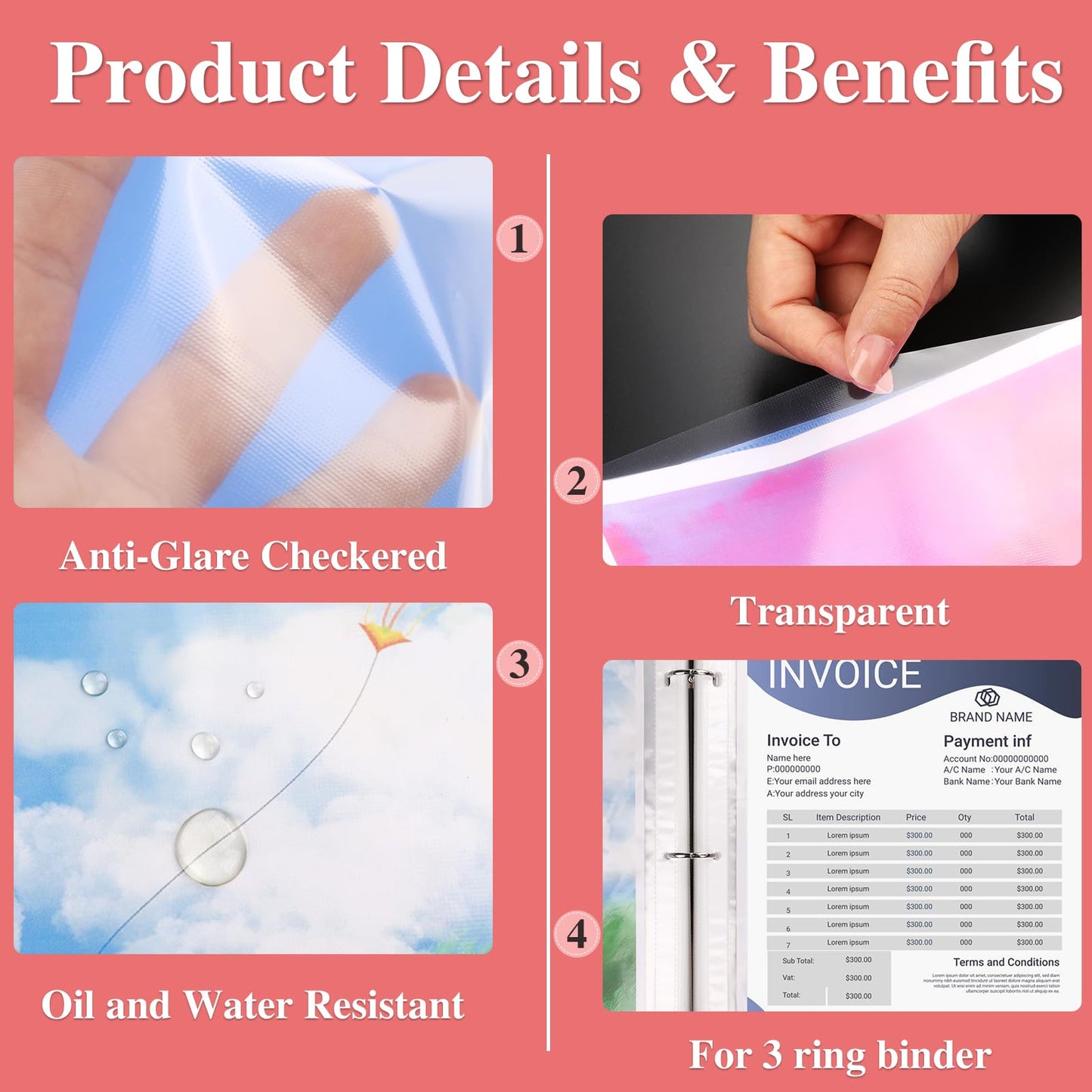 600 Pack Sheet Protectors 8.5 x 11 inch Clear Page Protectors for 3 Ring Binder Non-Glare, Plastic Sleeves for Papers, Document