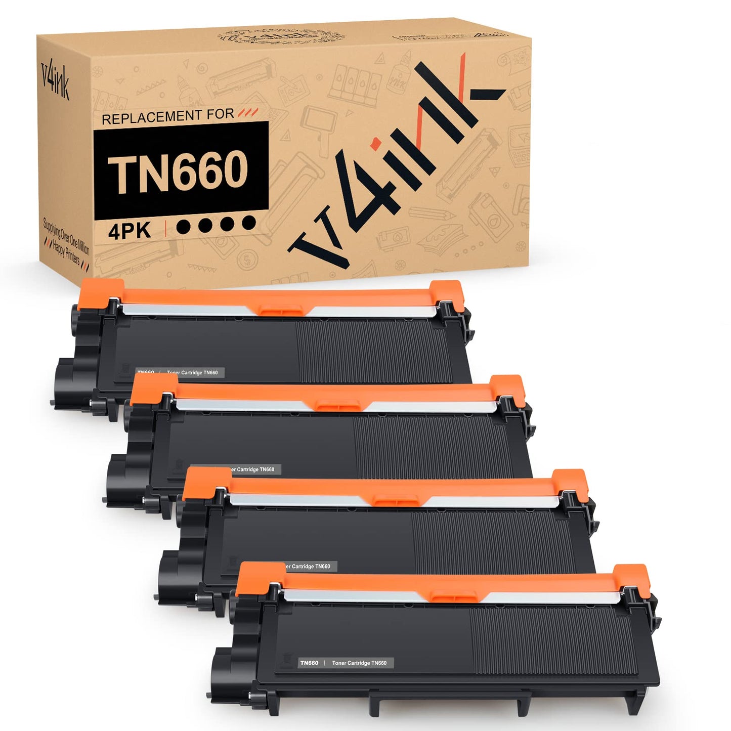 TN660 Toner Cartridge Replacement for Brother TN660 TN-660 TN630 Compatible with HL-L2340DW HL-L2300D HL-L2380DW MFC-L2700DW L2740DW DCP-L2540DW L2520DW HL-L2320D MFC-L2720DW L2740DW Printer(4 Black)