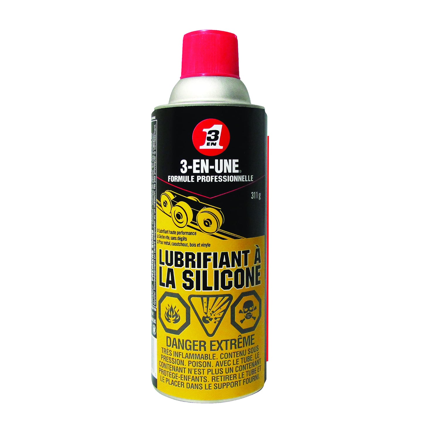 3-IN-ONE Professional Silicone 311g, Safe to use on Metal, Rubber, Wood and Vinyl, 1141, Case of 12