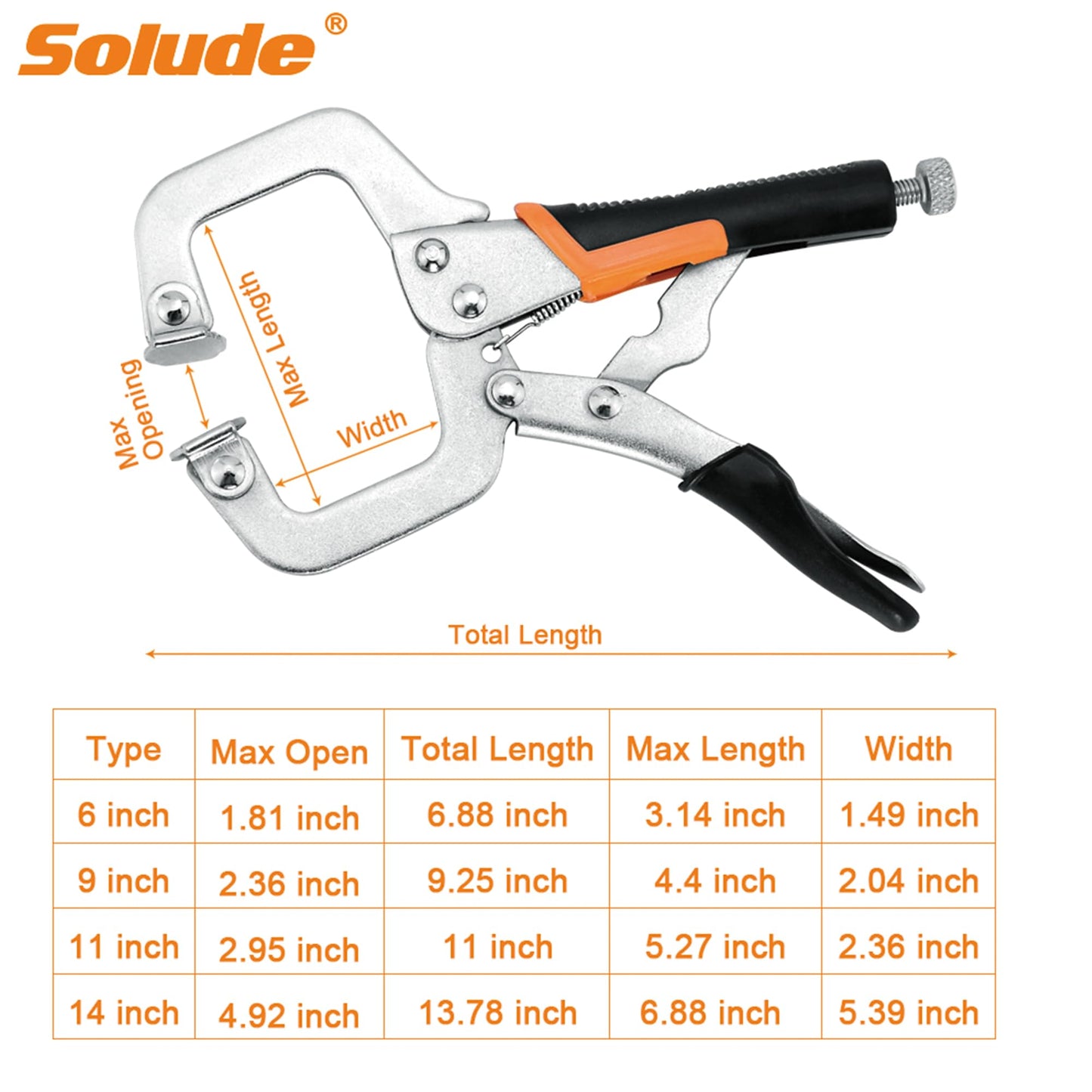 6-Inch C-Clamp Locking Pliers,Heavy Duty Vise Grip Welding Clamp with Swivel Pads for Woodworking,Home,Metalworking,Auto Repair(6 Pack)