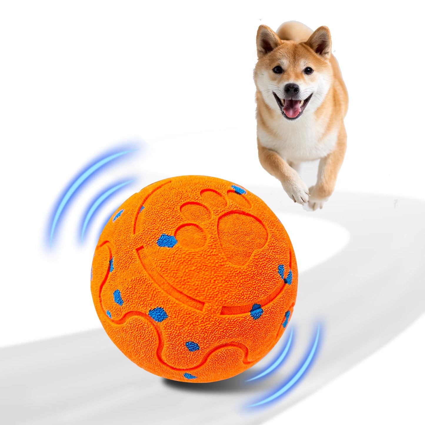 Huimpet Interactive Dog Ball, Automatic Moving, Bouncing Chew Toys, Wicked Balls with 3 Modes, E-TPU Vibrating Dog Ball for Medium and Large Dogs, IP54 Waterproof, Birthday Gifts for Dogs(Orange)