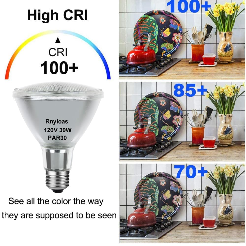 Rnyloas PAR30 Long Neck Halogen 50W 120v, 6 Pack High Output 700LM PAR30 Flood Light, PAR30 Dimmable, Long Lasting PAR 30 E26 Warm White 2800K PAR 30 Light Bulb Halogen for Home Lighting