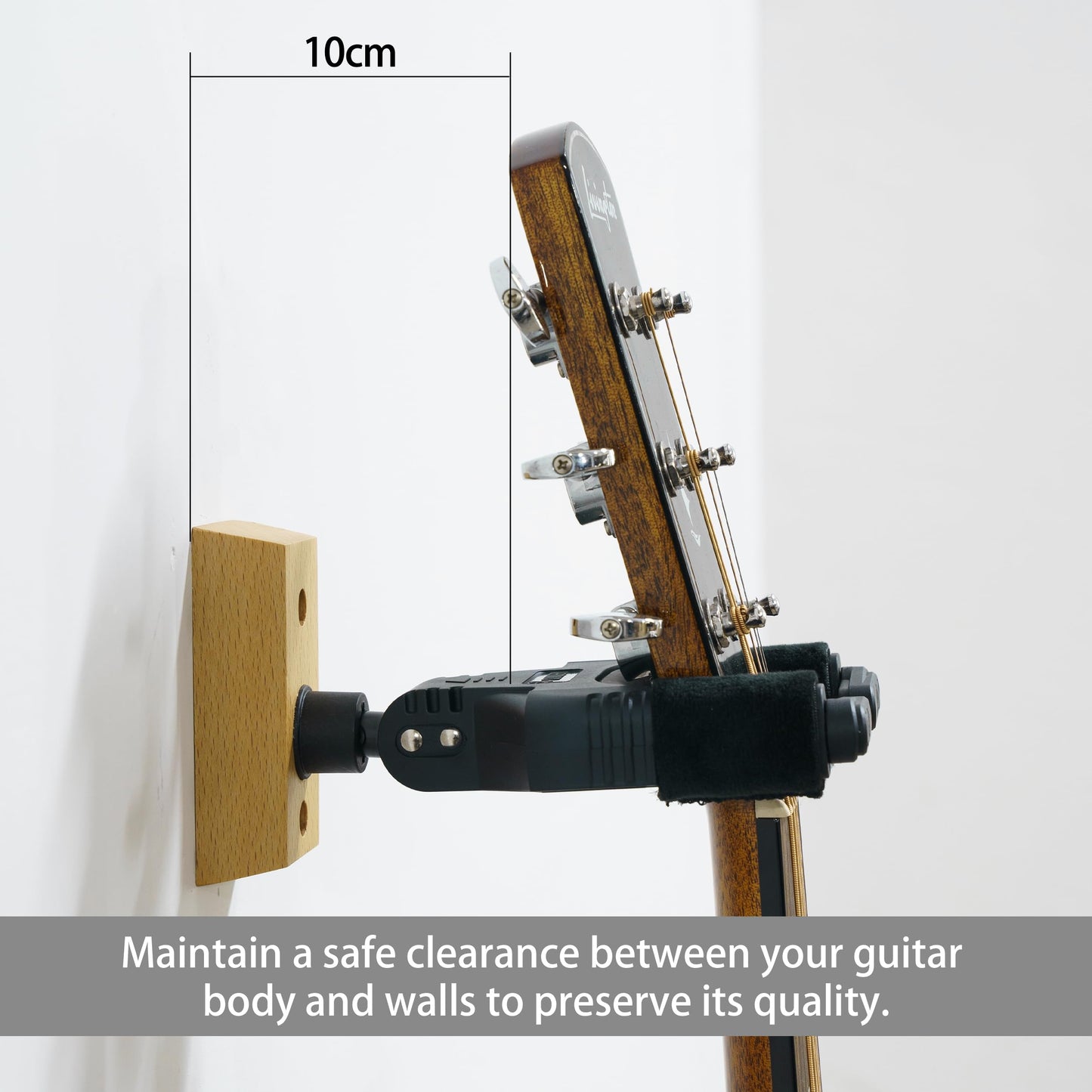 Sondery Guitar Hanger Wall Mount, Auto Lock and Adjustable Hook Holder for Acoustic and Electric Guitar, Ukulele, Bass, Banjo and Mandolin