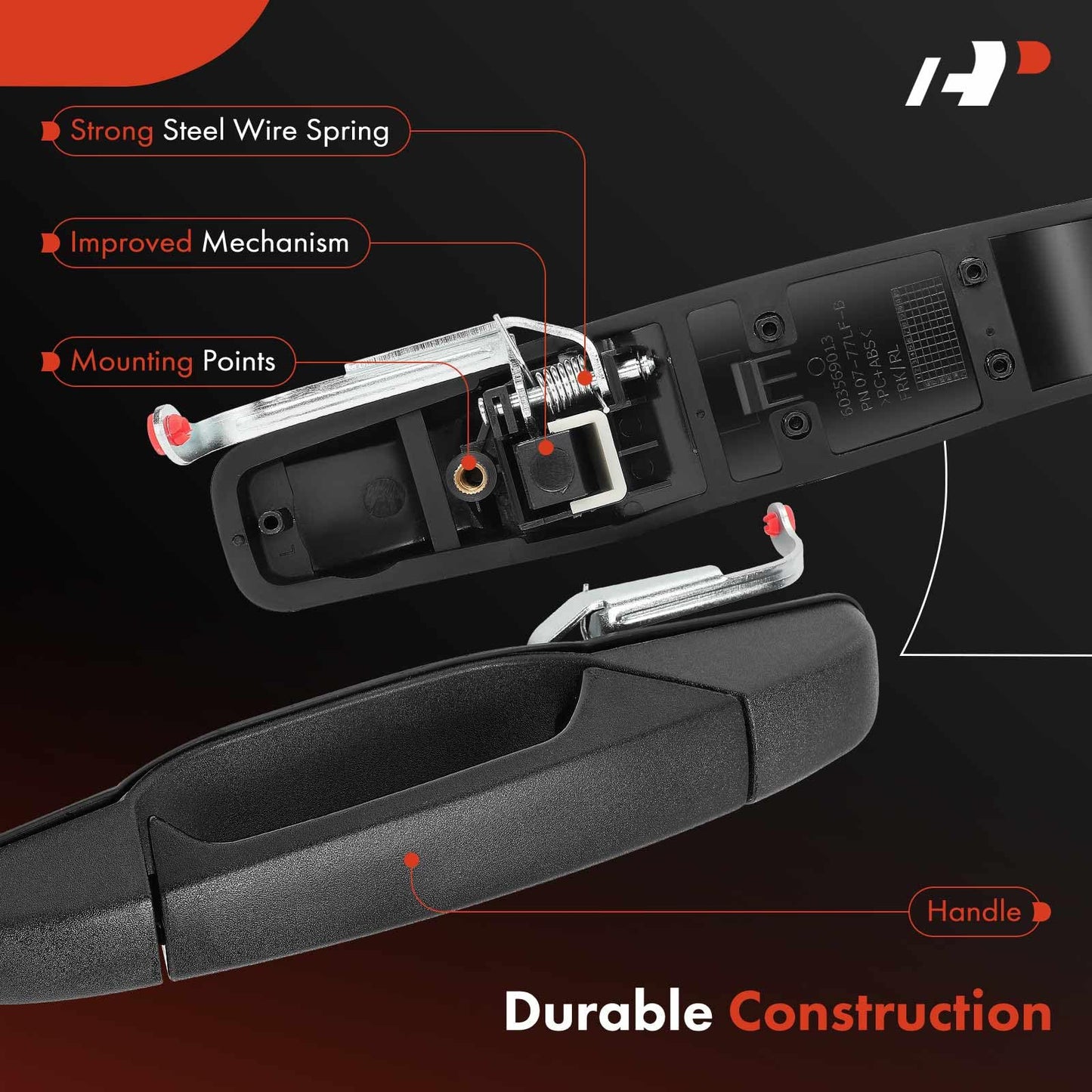 A-Premium 4-PC Set Exterior Door Handles Front Rear Driver Passenger Compatible with 2007 2008 2009 2010 2011 2012 2013 2014 Chevy Silverado 1500 Tahoe Suburban Avalanche & GMC Sierra Yukon, Black