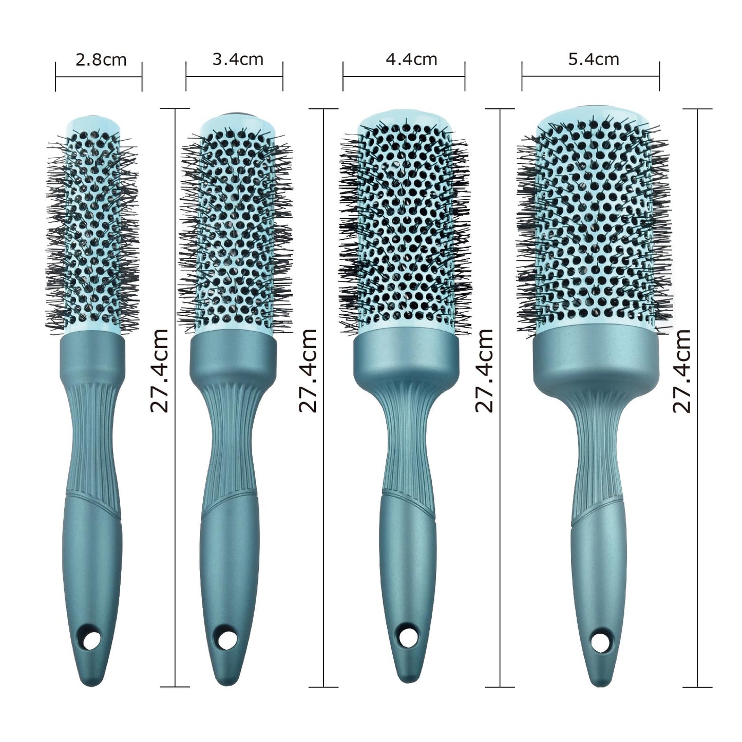 5pcs Round hair Brush Set for Blow Drying Curling, Professional curly hair brushBrush Leaves Hair Shiny Heat Styling Brush 5 Different Sizes Works Very Well with The Blow Dryer