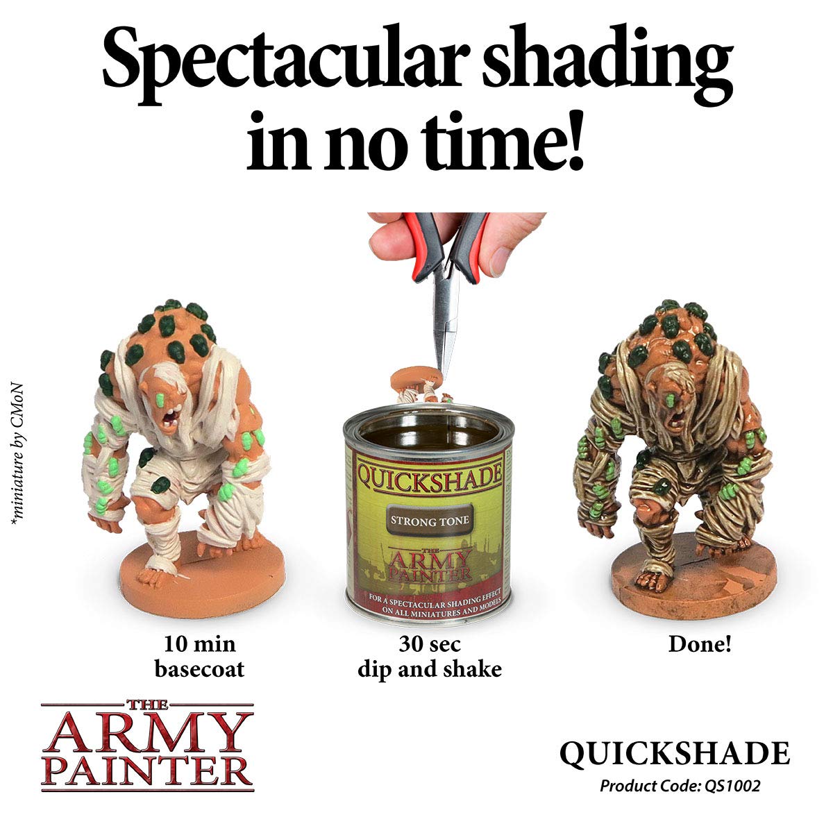 The Army Painter Quickshade Miniature Varnish for Miniature Painting, Strong Tone Model Paint Quickshade Varnish, Pot/Can, (250 ml), Approximately 8.45 oz