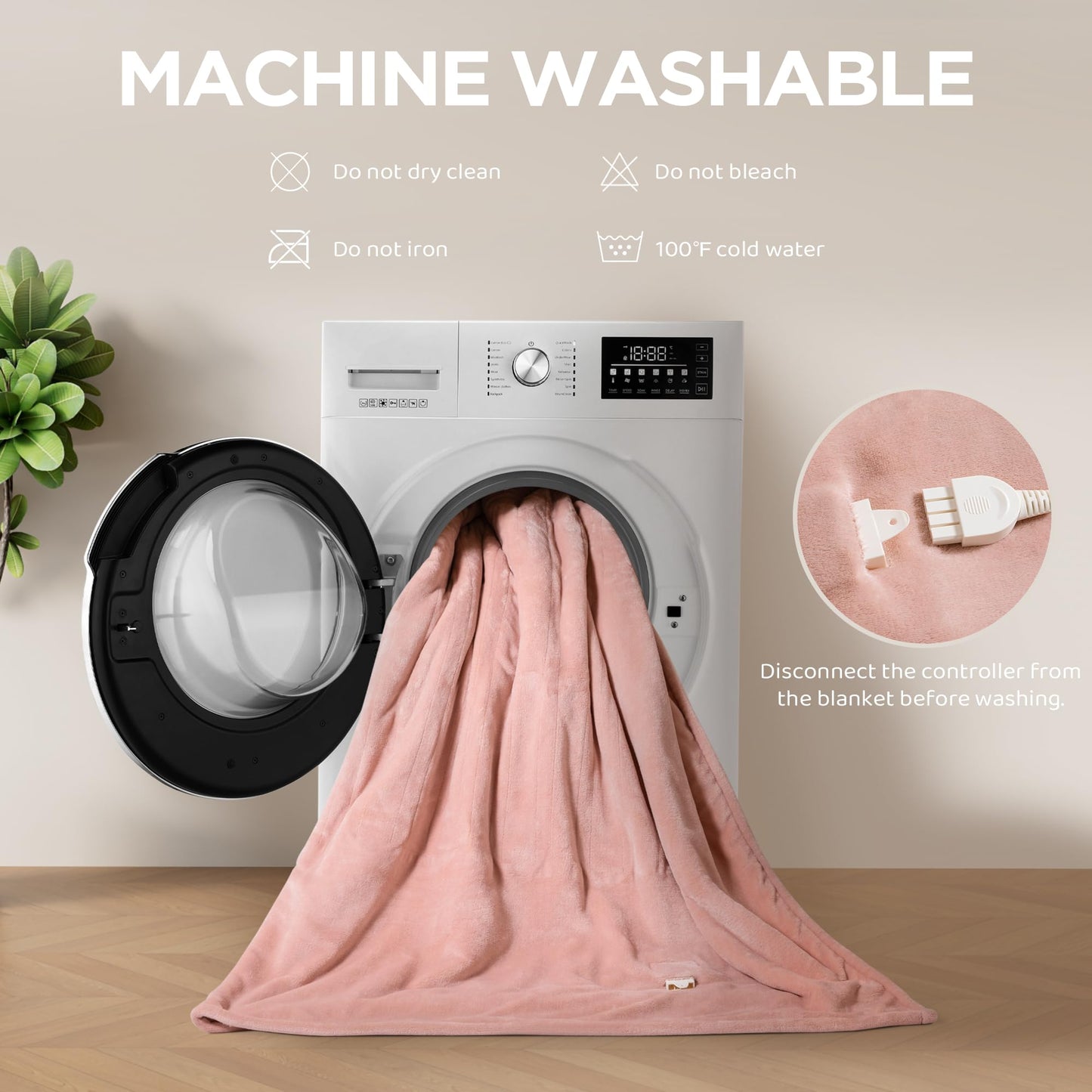 Templewet Heated Blanket Electric Throw 50" x 60" -Heated Throw Blanket with 4 Heating Levels & 3 Hours Auto Off,Machine Washable,ETL & FCC Certification,Over-Heat Protect（Candy Pink）
