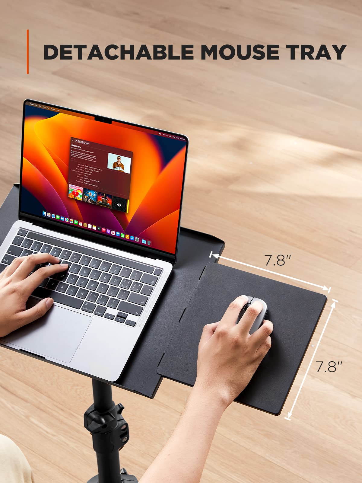 AMADA Projector Stand with tilt, Foldable Projector Tripod Stand, Multipurpose Laptop Stand with Removable Mouse Tray, Adjustable Height 25-63 inch, AMPS03