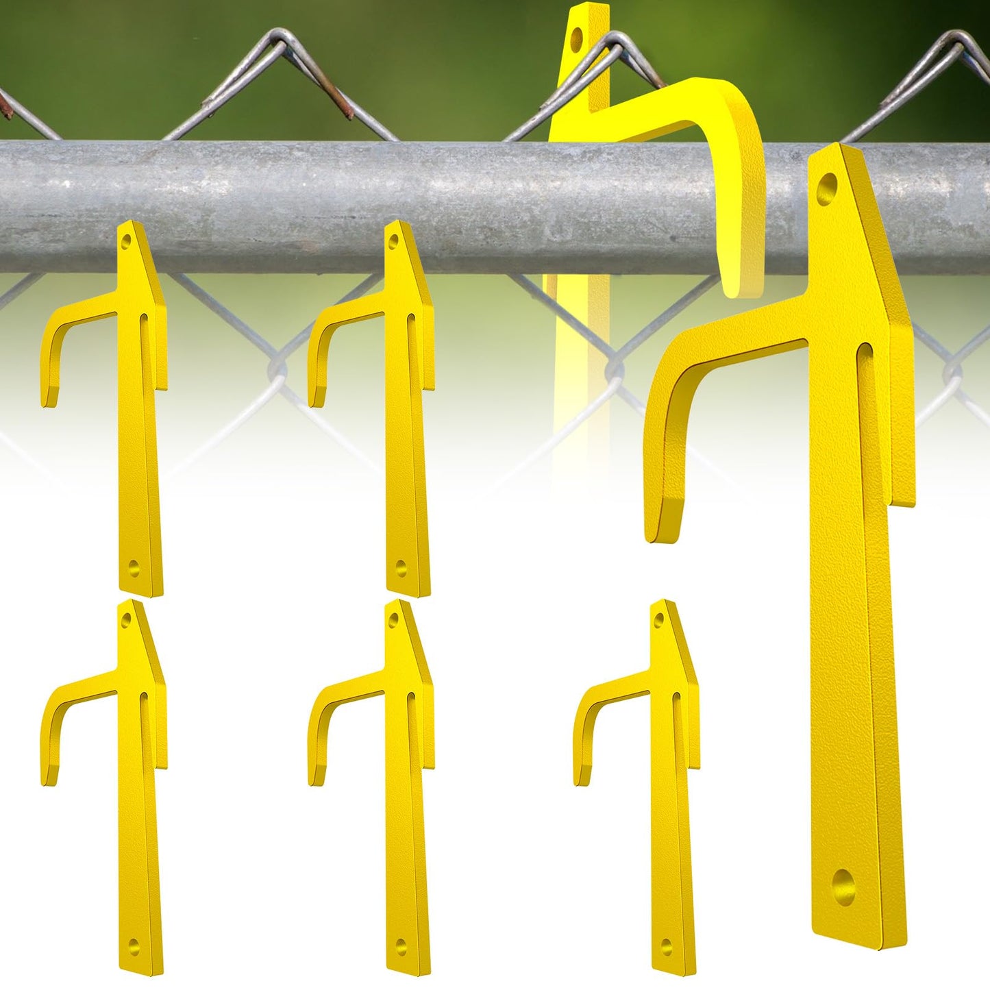 Herbert-fty 6 Pcs Chain Link Fence Metal Banana Clip, Fabric Stretcher, Tensioning Tools