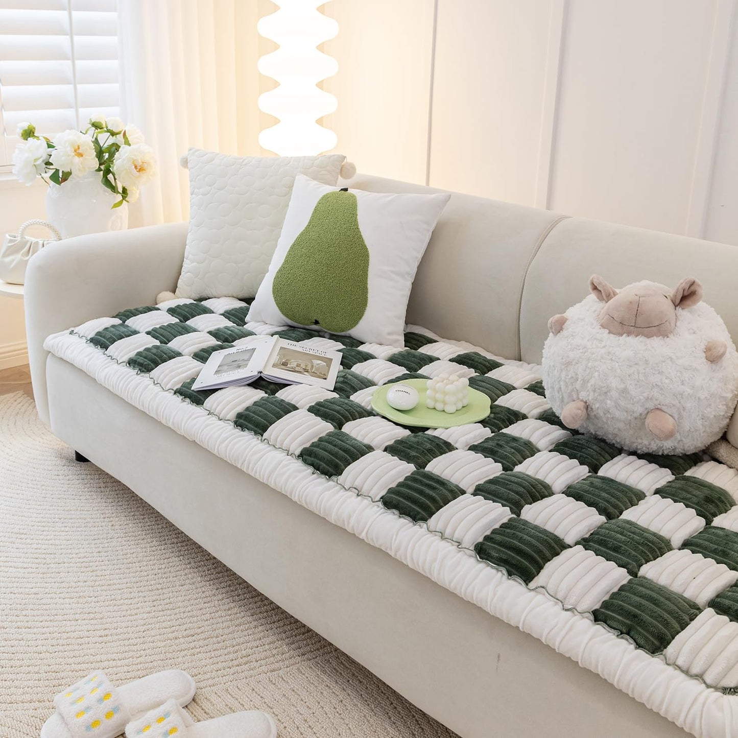 HOMEREFROM Dog Couch Cover Protector, Sofa Covers for Dogs Washable Pet Bed Couch Cover, Pet Friendly Sofa Covers for Large Dogs (Green, 60x160cm)