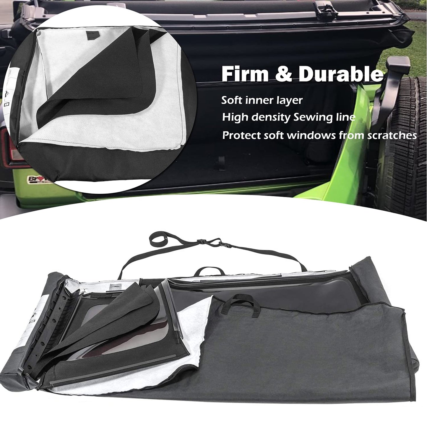 68358392AC Soft Top Window Storage Bag Fit for Jeep Wrangler JL JLU Unlimited Sports Sahara Freedom Rubicon 2-Door & 4-Door 2018 2019 2020 2021 2022 2023 Replace Oem 68358392AC