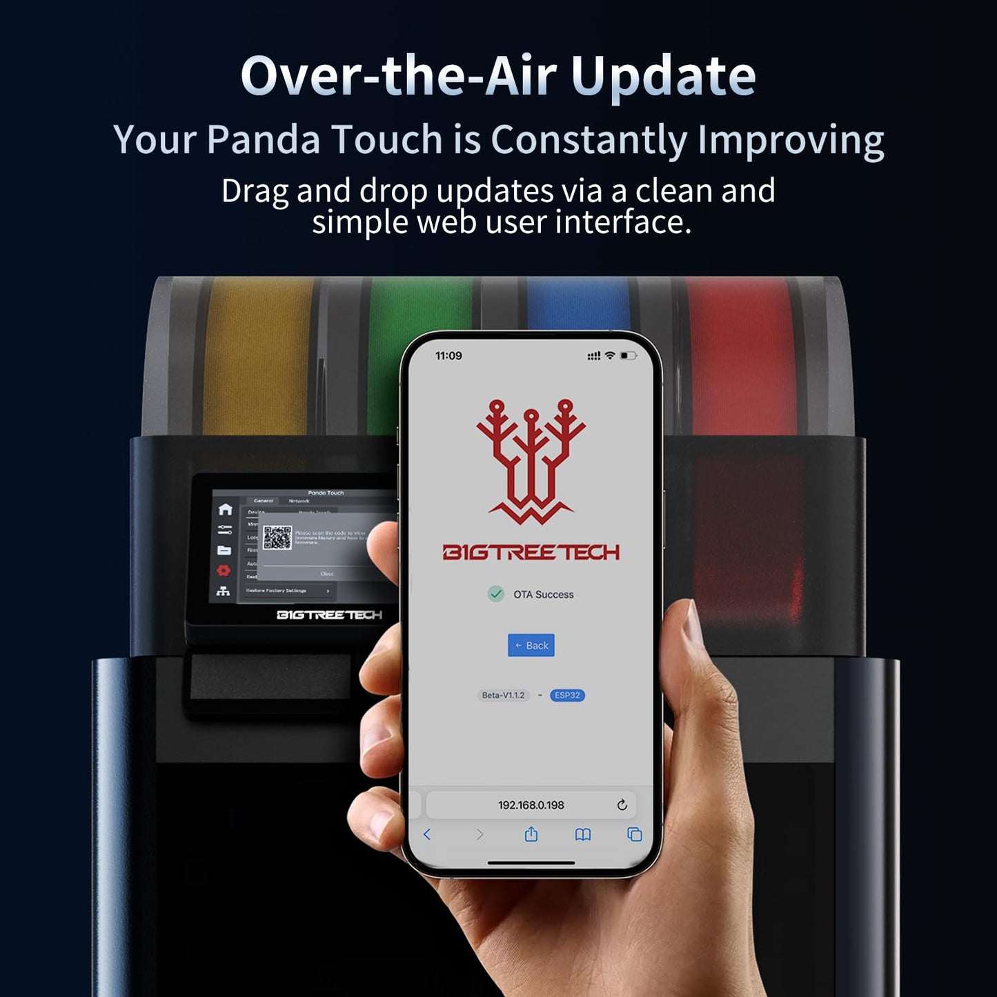 BIGTREETECH Panda Touch, Compatible with Bambu-lab P1S/P1P/X1C/A1/A1 Mini 3D Printers, Touch Screen Upgrade Kit, Support AMS and Multi-Printers Management, Please Check Firmware Compatibility First