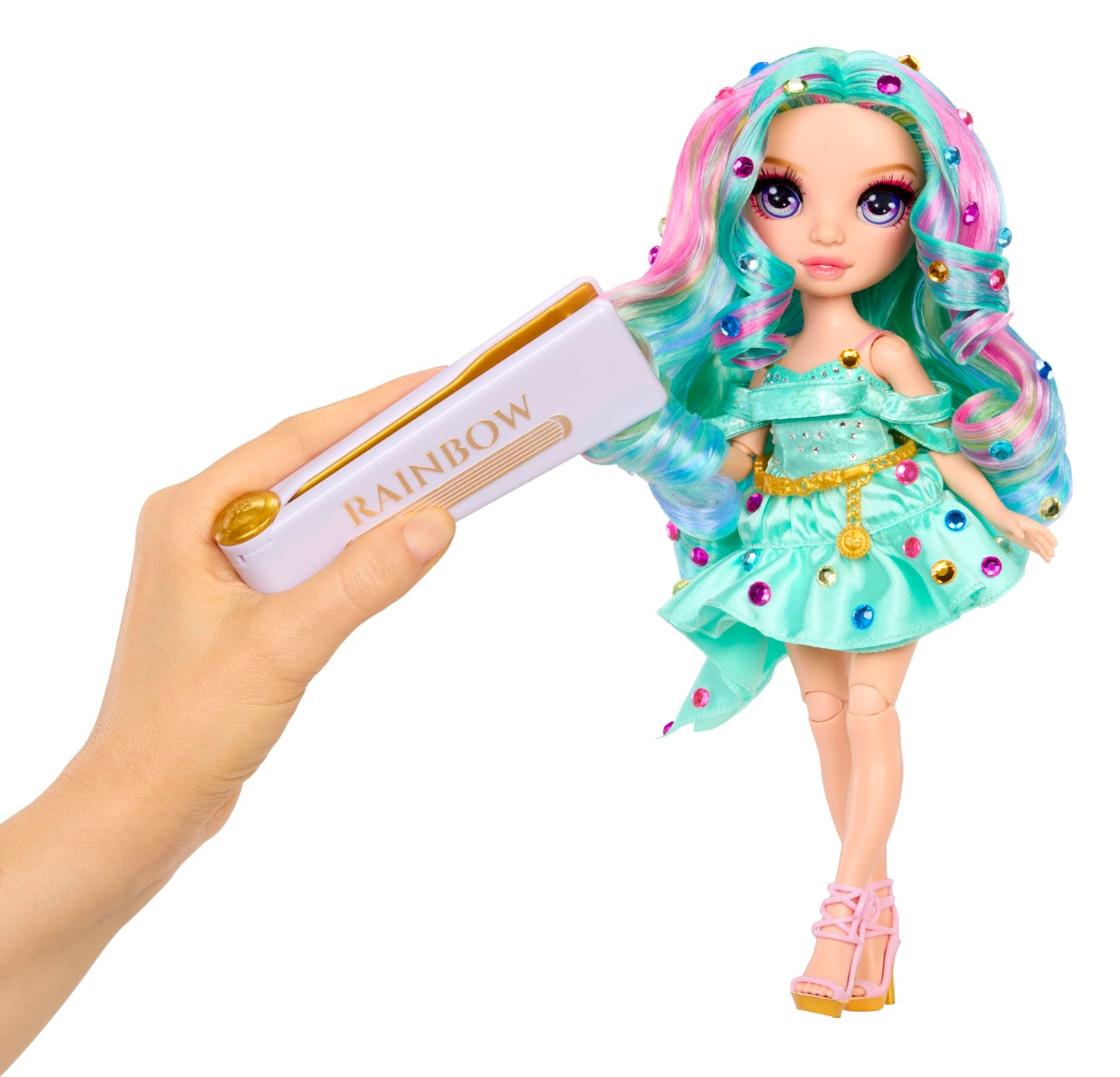 Rainbow High Be Dazzling Fashion Dolls- Celine Turquoise (Teal) with Bedazzler Tool and Sparkle Gems