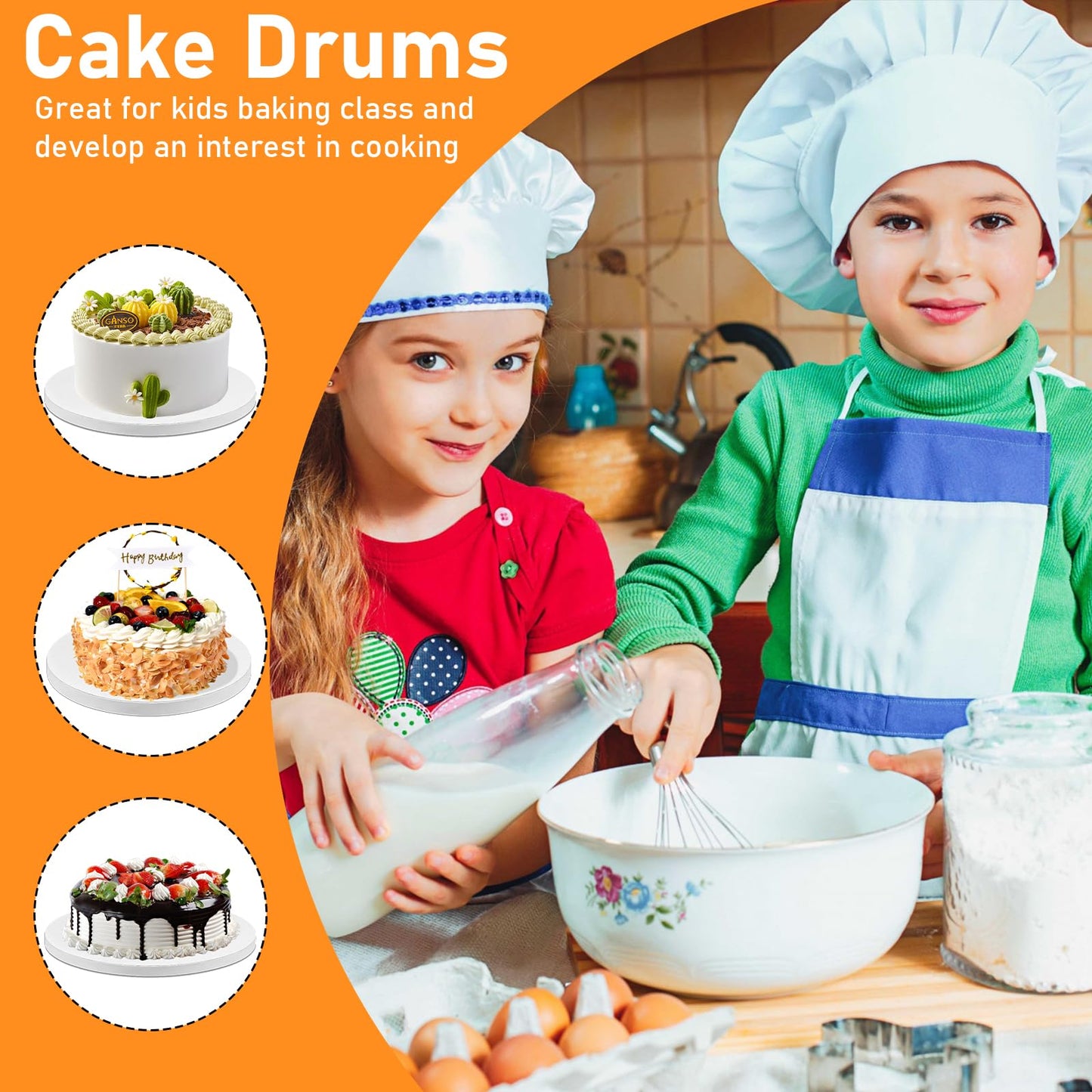 12 Pack Cake Drums 12 Inch Round, 1/2" Thick Cake Boards Cake Decorating Supplies for Heavy Or Multi-Tiered Cakes,Smooth Edges,White