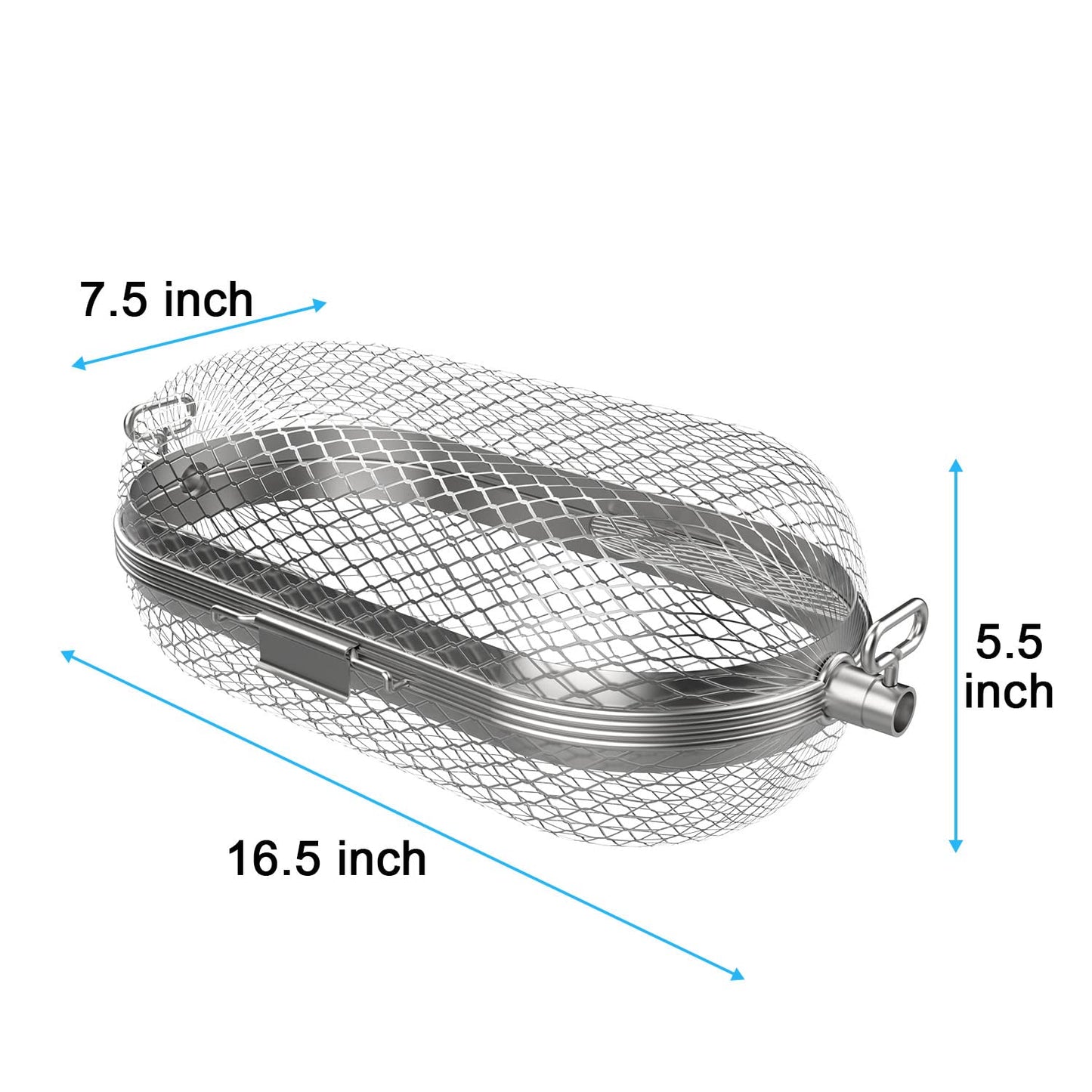 Napoleon Rotisserie Grill Basket 64000, Stainless Steel BBQ Rotisserie Basket for Napoleon and Other Gas Grills, Fits All Standard Spit Rods, Best for Even Cooking of Wings, Fries, Veggies