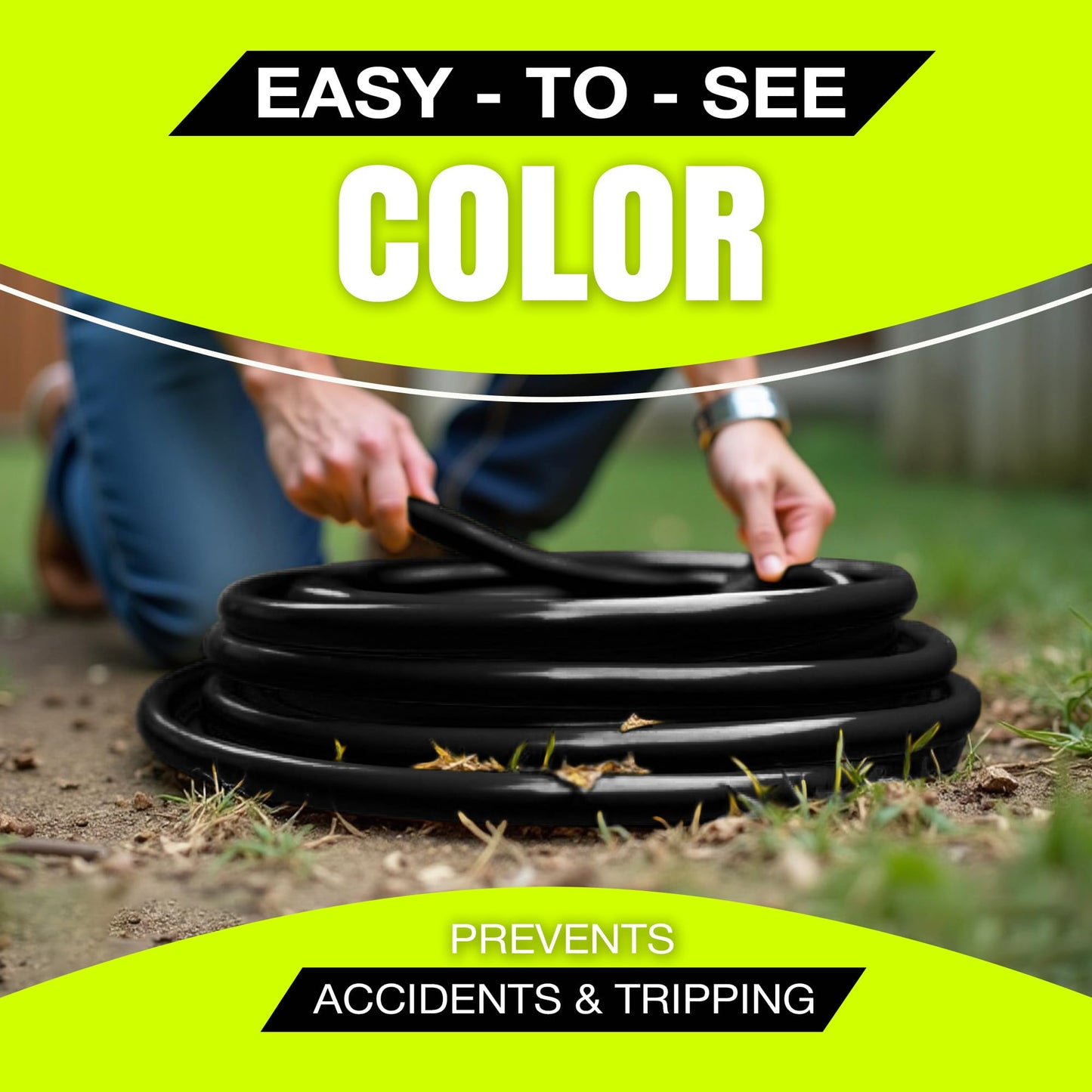 50ft Outdoor/Indoor Extension Cord 14/3 Gauge Heavy Duty 3 Prong SJTW, Waterproof, Flexible Cold-Resistant Long Power Cord,15A 125V 1875W, Black by LifeSupplyUSA