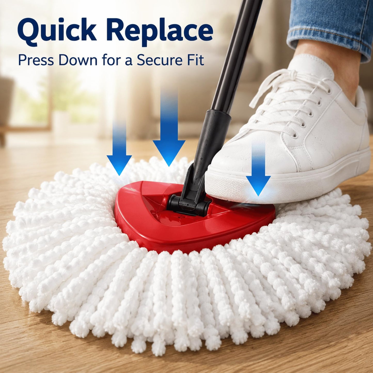 Bibikulala 12 Pack Spin Mop Head Refills Compatible with Vileda Mop Head 1-Tank System, Mop Heads Replacement for for Wet Mopping & Dry Dusting, Machine Washable