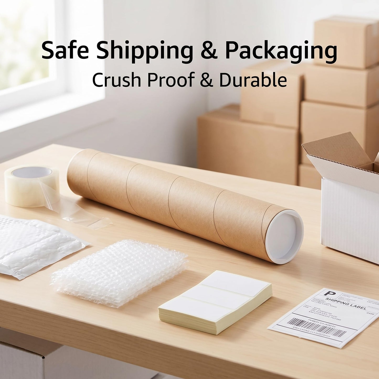 Anscher 12-Pack Shipping Mailing Cardboard Tubes with Caps, 2x15-Inch Kraft Paper Poster Tubes Mailing are essential for safely shipping documents, posters, artwork, and other delicate items.