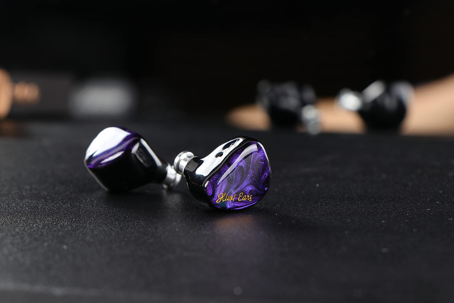 Linsoul Kiwi Ears Cadenza 10mm Beryllium Dynamic Driver IEM 3D Printed with Detachable Interchangeable Plug 0.78 2pin 3.5mm IEM Cable for Musician Audiophile (Purple)