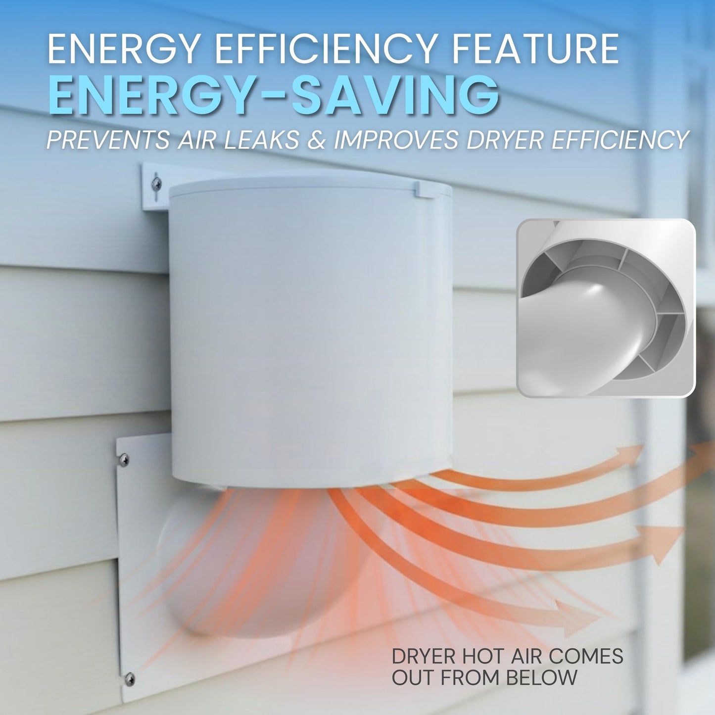 Dryer Vent Cover 4 inch with UV RESISTANT - Outdoor Dryer Vent Cover Natural Energy Saving, Dryer Vent Seal for Home Exterior