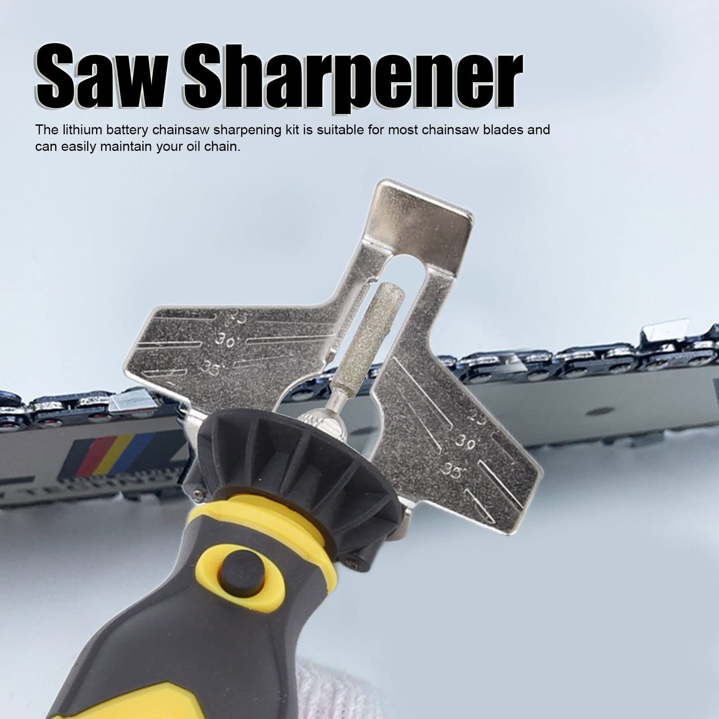 Chainsaw Sharpener, 18pcs USB Charging DC3.6V 1500mAh Portable Fast Saw Sharpener, 5000-18000r/m Electric Chainsaw Sharpener Kit with Sharpening Wheels for Most Chainsaw
