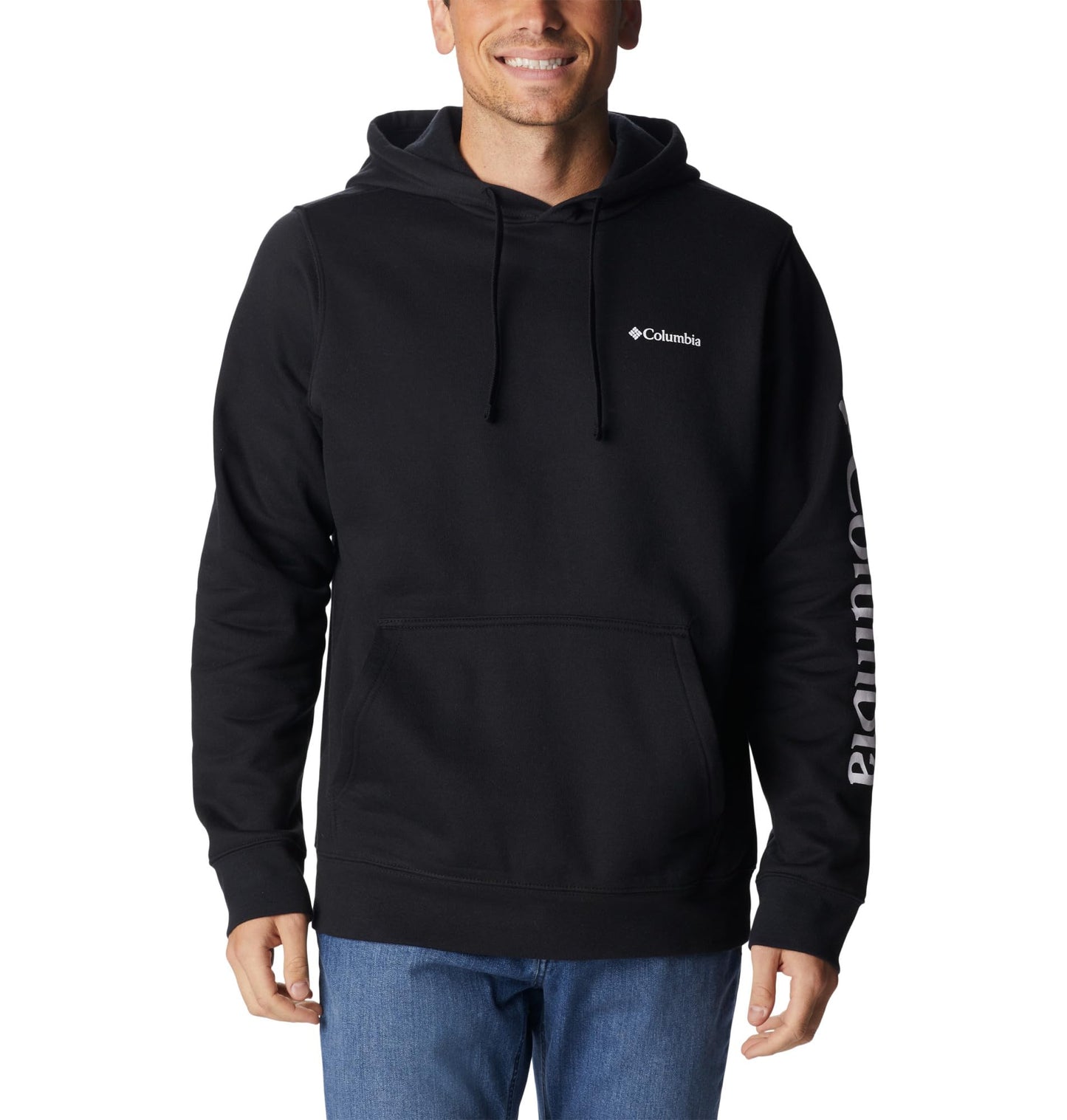 Columbia Men's Trek Hoodie, Black/CSC Sleeve Logo, X-Large