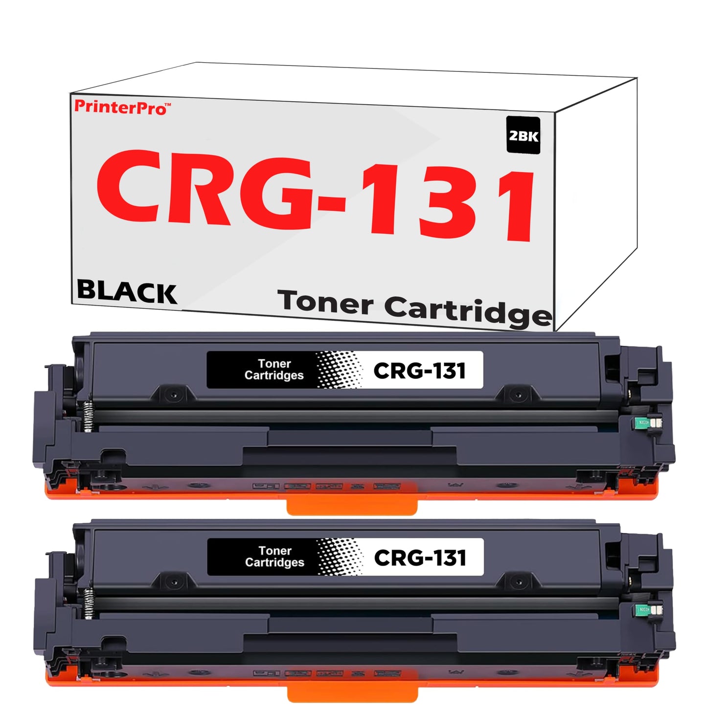 2 Black PrinterPro™ Compatible Canon 131 Toner Cartridge CRG-131 crg131 canon-131 B/C/M/Y for Canon MF8280Cw MF624Cw MF624Cw MF628Cw Canon LBP7110Cw MF8280Cw Printers (2 Black)