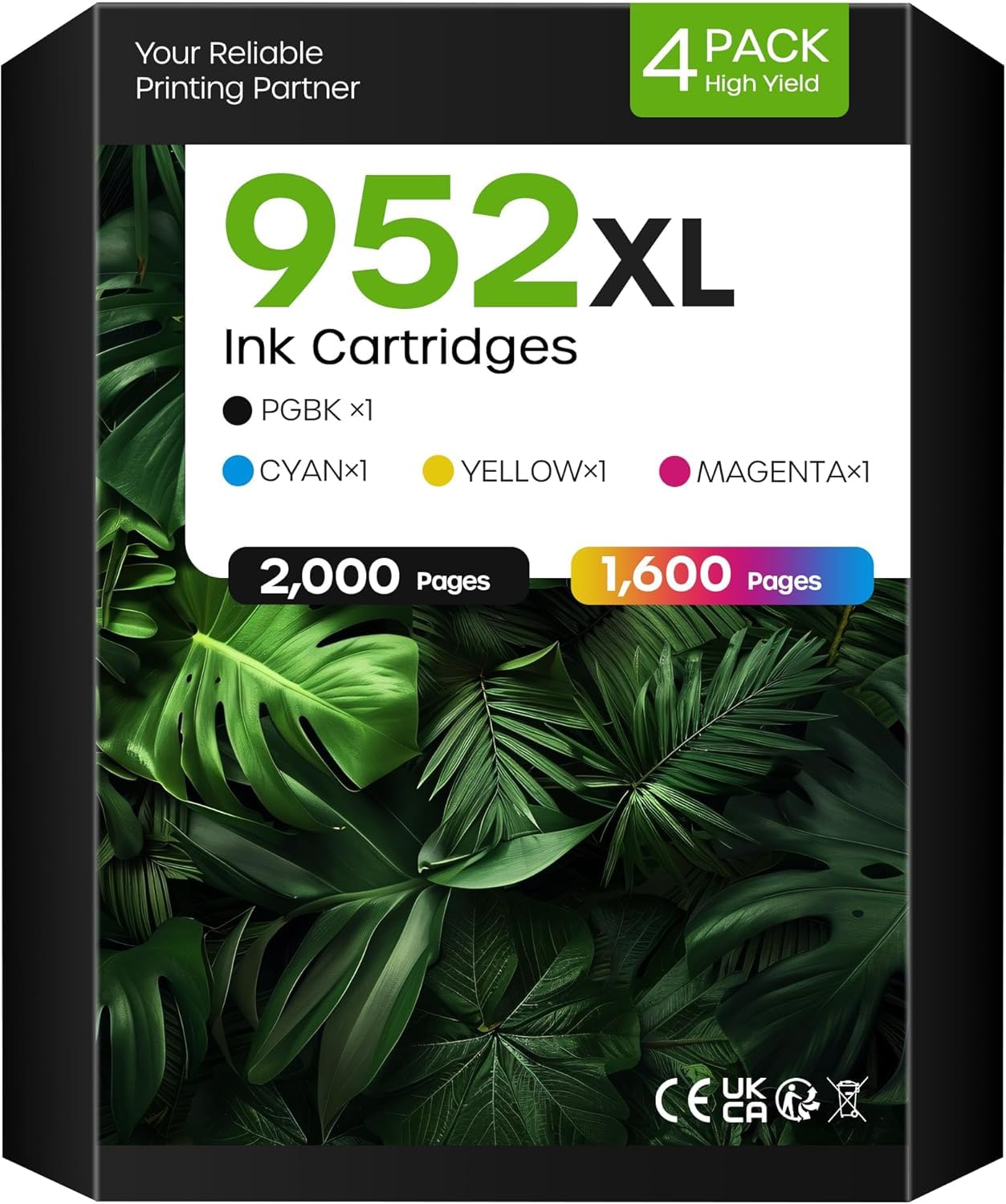 952XL 4PK Ink Cartridge Replacement for HP952XL for HP-952 952 XL | Compatible with HP OfficeJet Pro 8710 8715 8720 7740 7720 8210 8730 8740 & OfficeJet 8702