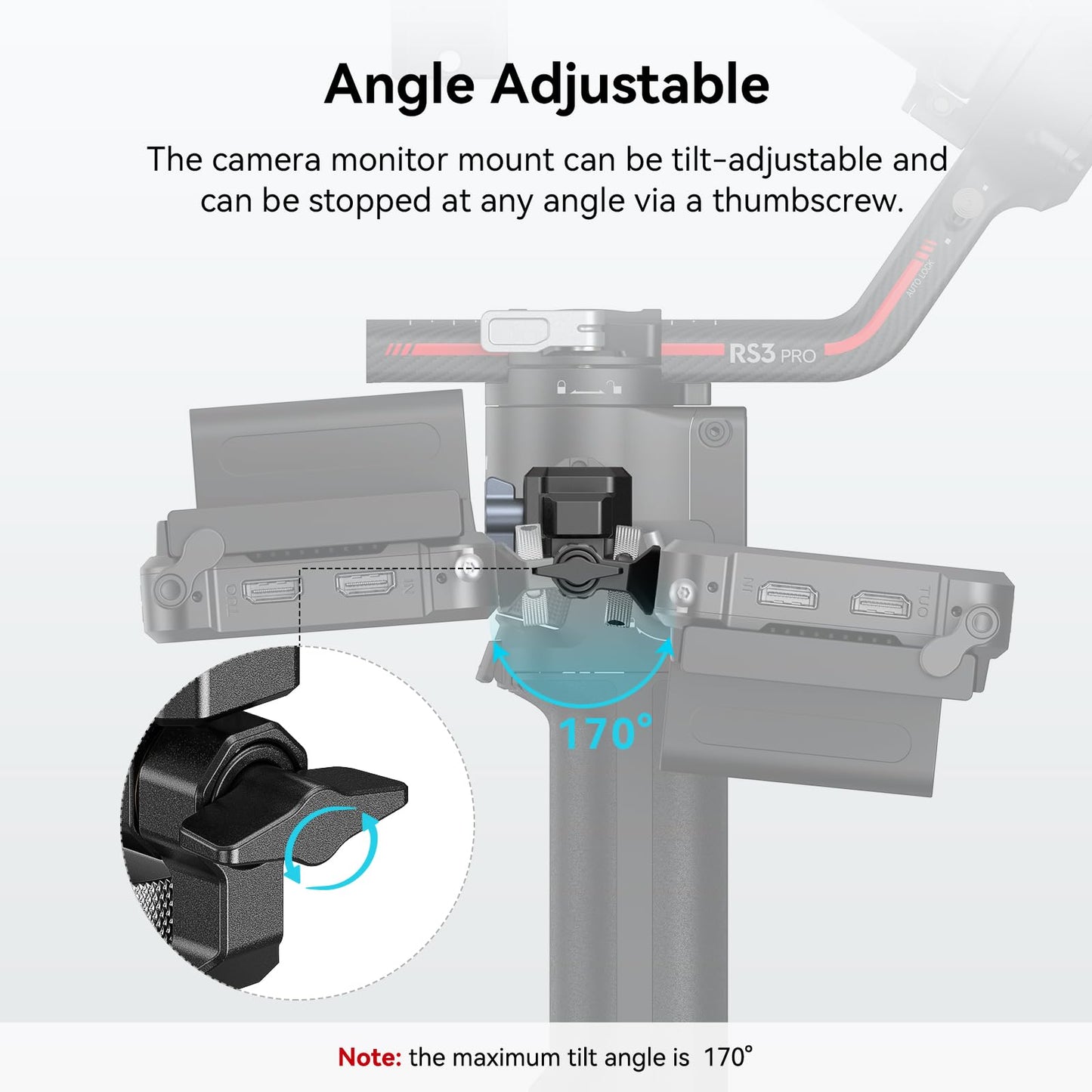 (New Version) SMALLRIG Adjustable Camera Monitor Mount with Quick Release NATO Clamp, Cold Shoe Mount, Design for DJI RS 4 Mini/RS 2 / RSC 2 / RS 3 / RS 3 Pro/RS 3 Mini/RS 4/ RS 4 Pro- 3026B