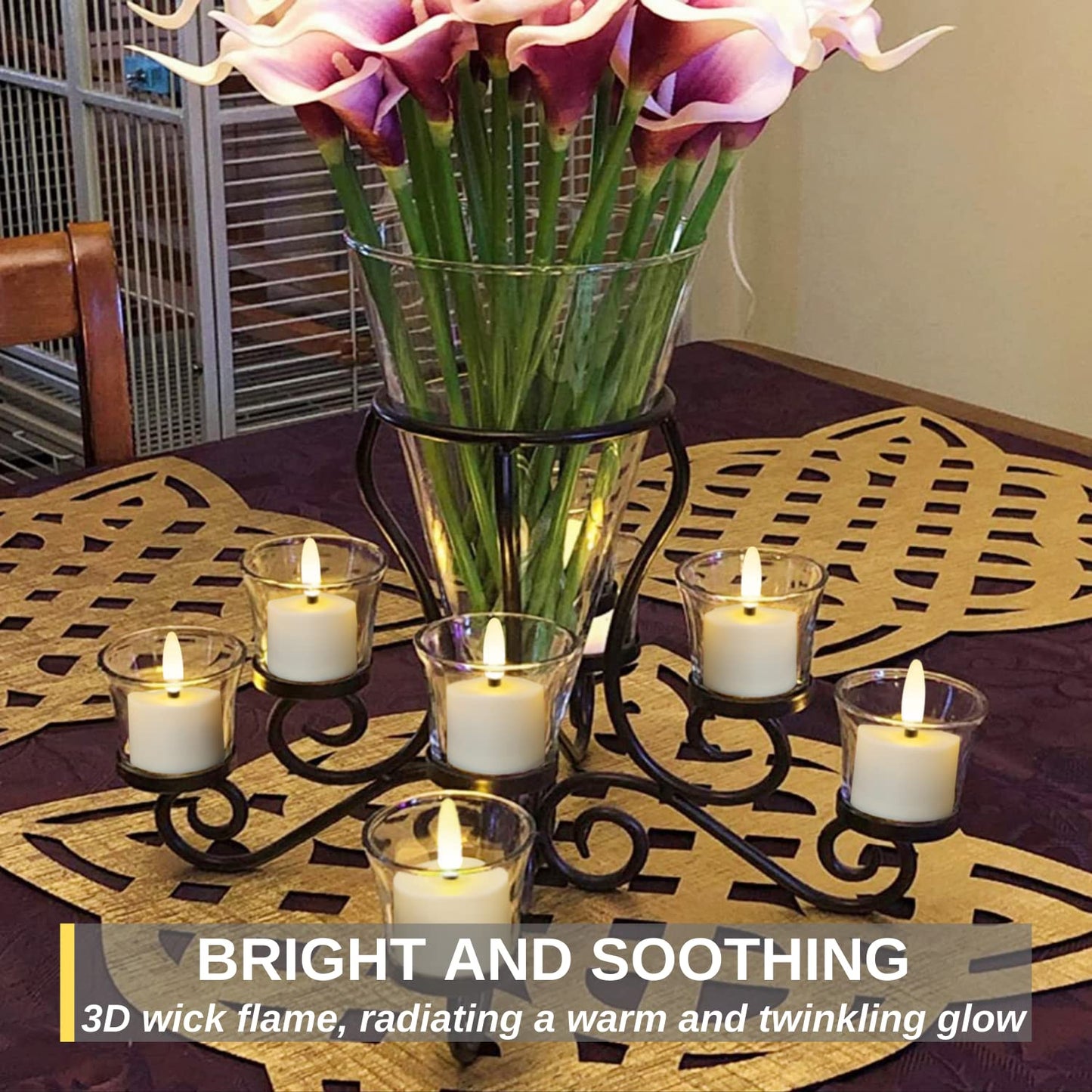Homemory Rechargeable Tea Lights with Remote Timer, Dimmable LED Tea Lights Candles Battery Operated, Rechargeable Flameless Candles for Home Decor Seasonal Decor, Dia 1-1/2‘’ X H 2-1/3'', 12-Pac