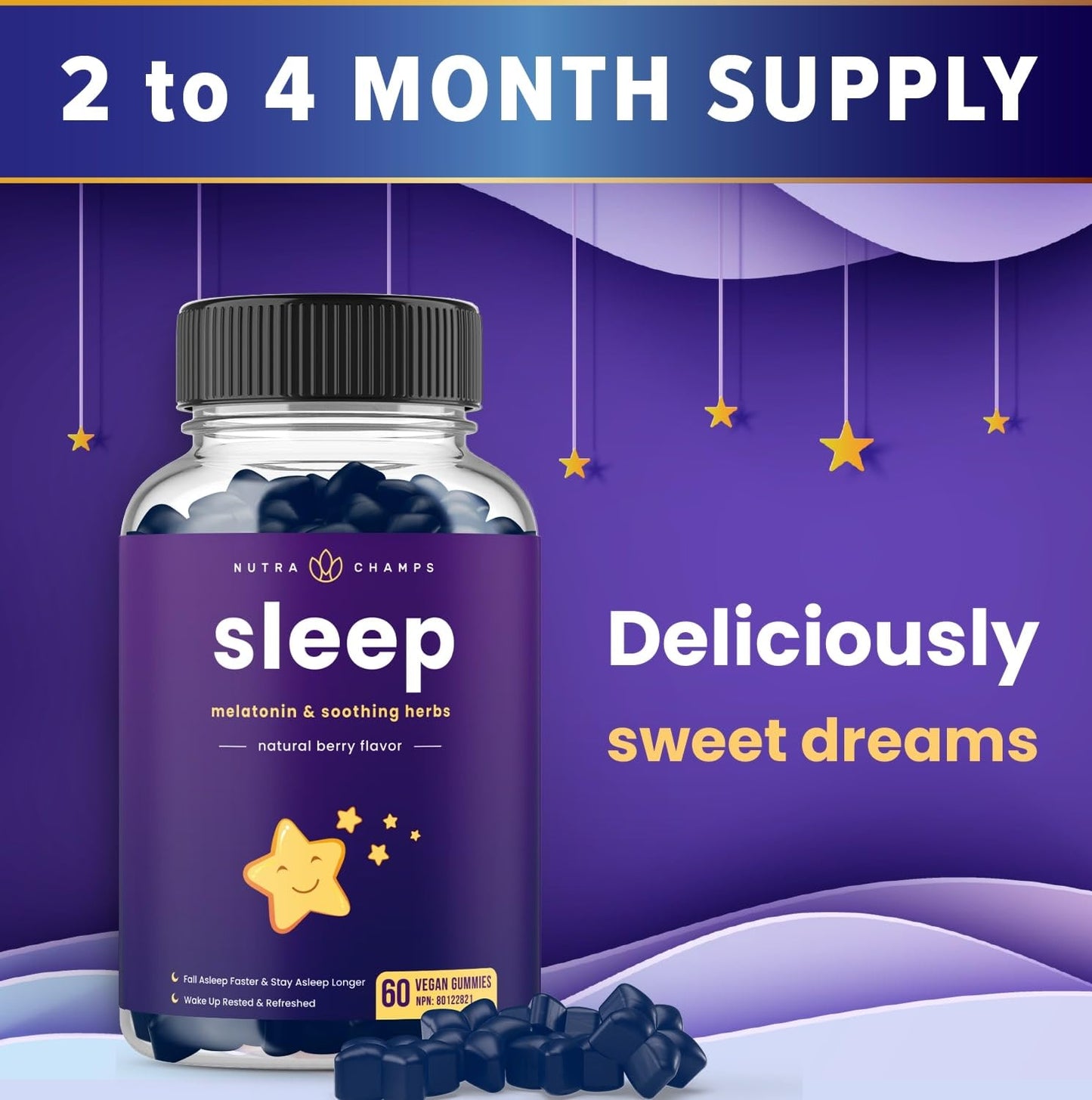 (2 Pack) Sleep Gummies | Melatonin Gummy Enhanced with L-Theanine, Chamomile, Valerian & More | Natural Sleep Aid Supplement Drug-Free | Sleeping Pills Substitute | Vegan & Non-GMO | 120 Gummies
