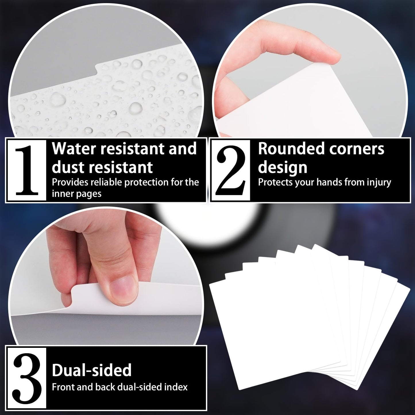 CONEHOY 34 Pcs Vinyl Record Dividers Bulk with Tabs 12.5 x 13 Inches White Plastic Album Accessories for Protection Organization DVD LP Vinyl Record