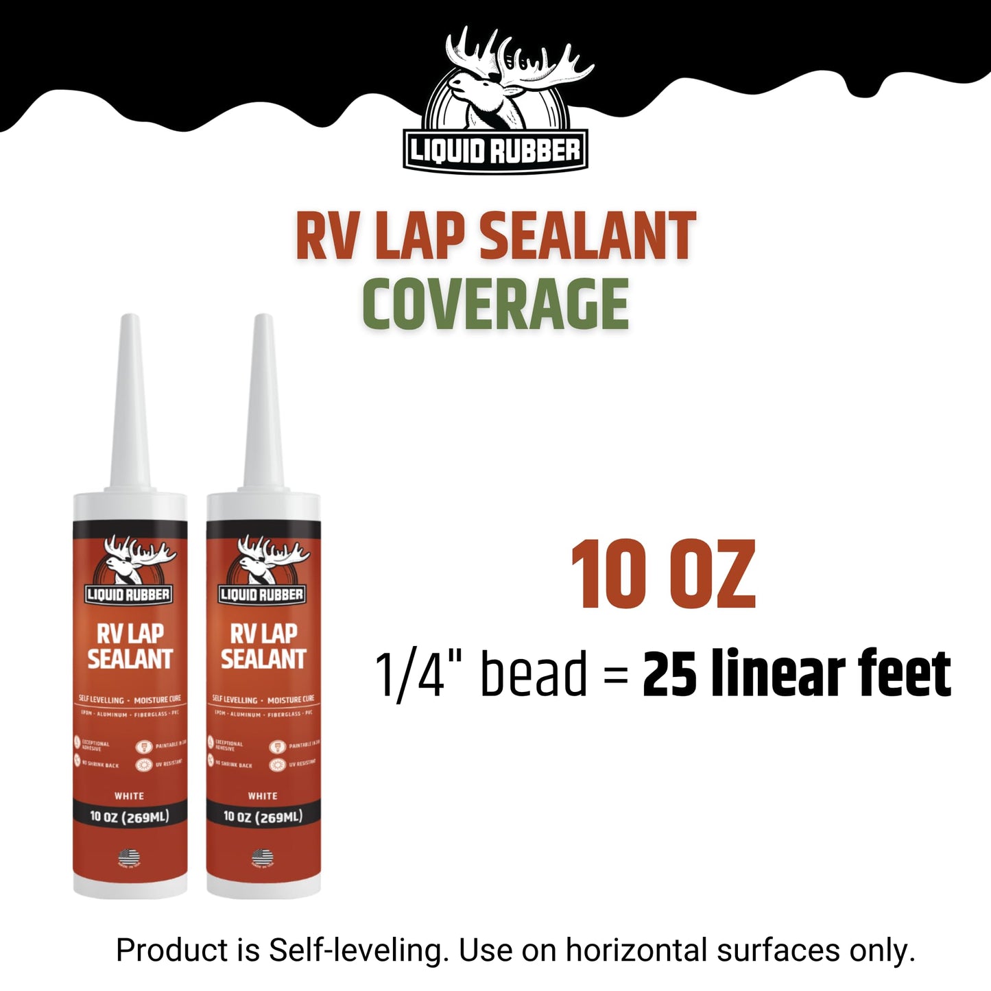 Liquid Rubber RV Lap Sealant, White, 2 Pack