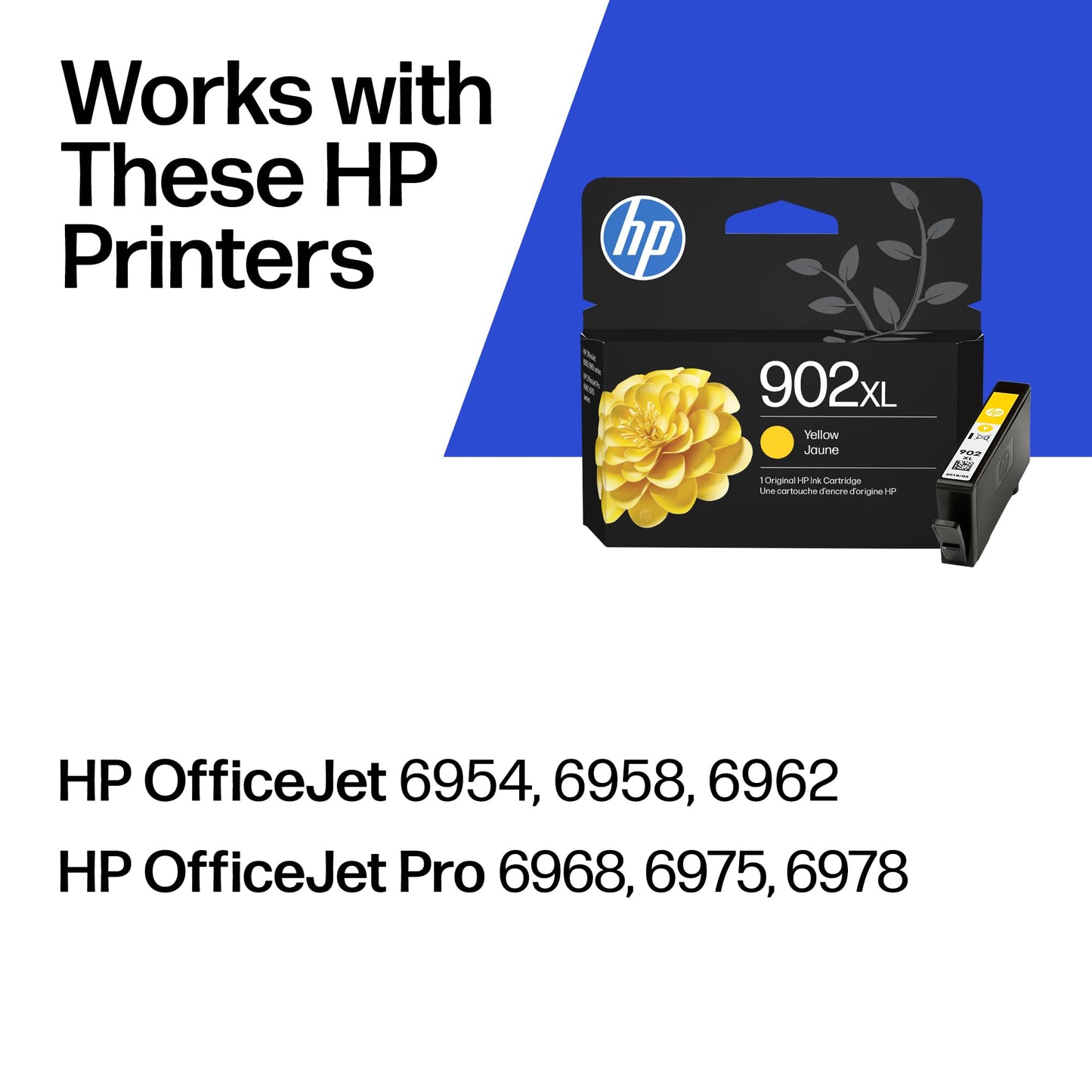 Original HP 902XL Yellow High-Yield Ink Cartridge | Works with HP OfficeJet 6950, 6960 Series, HP OfficeJet Pro 6960, 6970 Series | Eligible for Instant Ink | T6M10AN