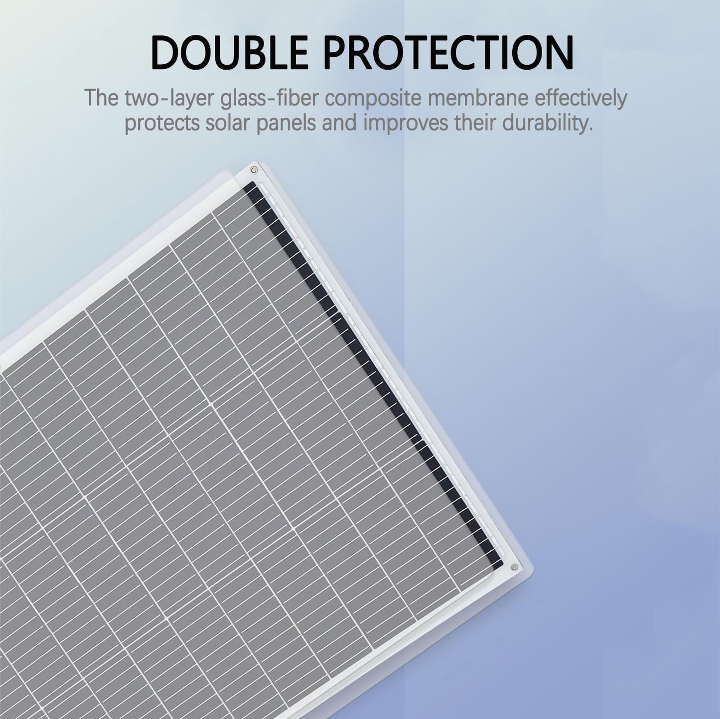 Flexible solar panel 50W 12V Monocrystalline Module Fiberglass Lightweight Charge for RV Trailer Boat Cabin Van Car Uneven Surfaces