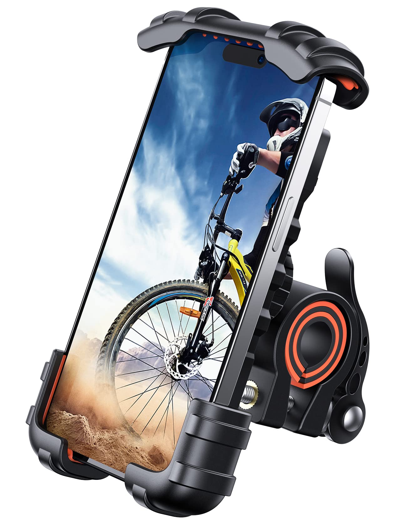 Lamicall Bike Phone Mount, Motorcycle Phone Holder - Motorcycle Bicycle Cell Phone Mount Clamp for Handlebar, Cycling Mount for iPhone 17 Pro Max Plus, 16 Pro Max, S24 S25 Ultra, 4.7-6.8", Mom Gift