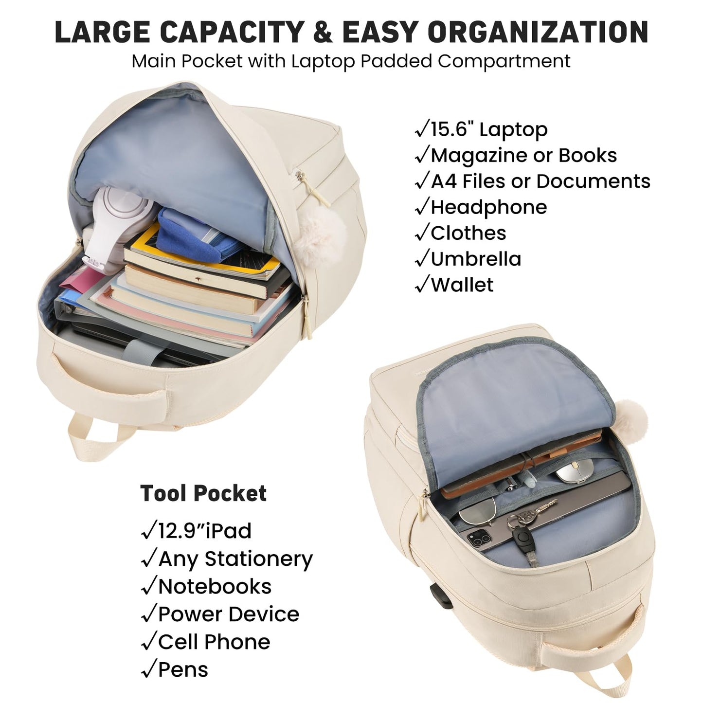 School Backpack for Girls,Laptop Backpack for Women College Students Secondary School Bags Book Bag Back Pack,Sac à Dos Femme et Fille