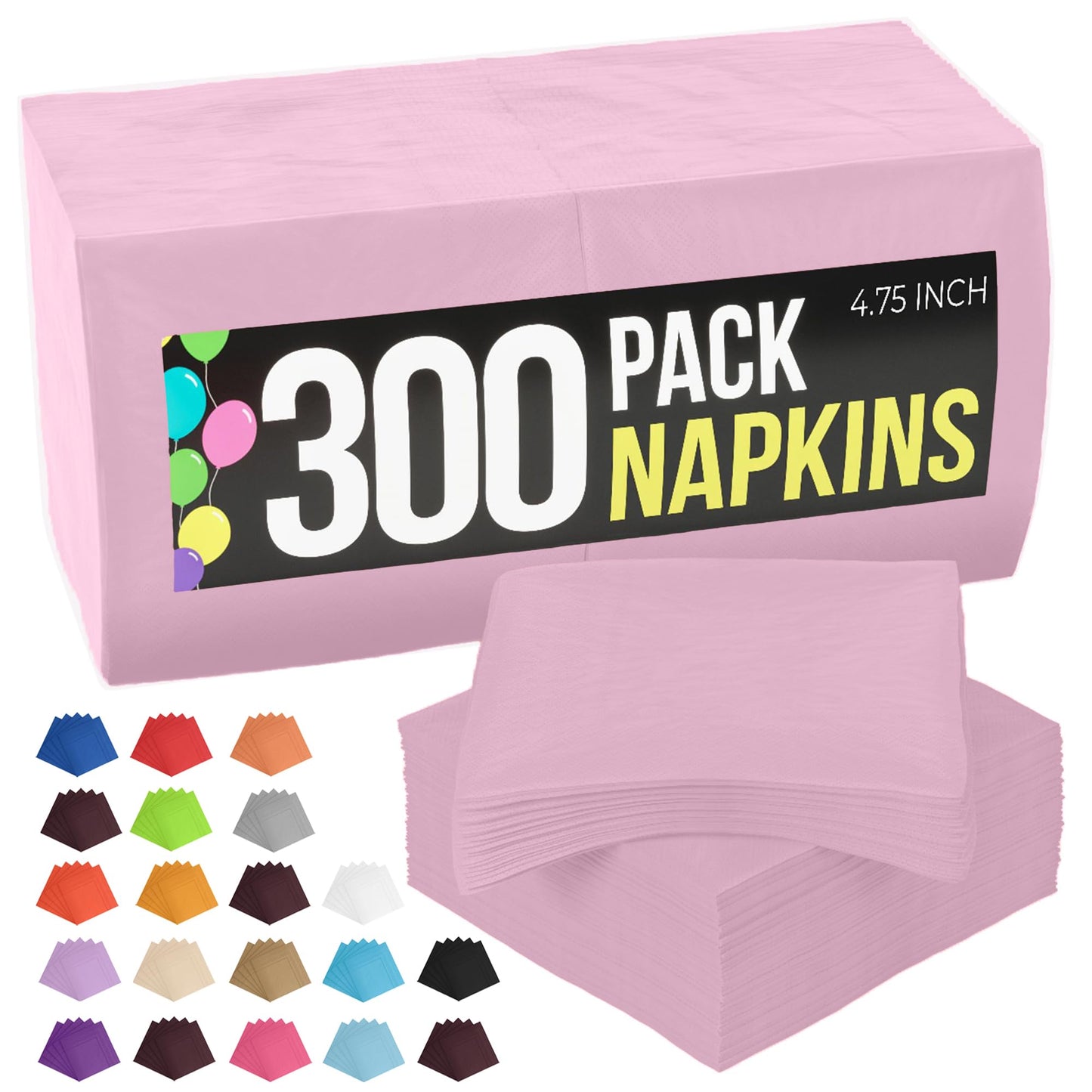 300 Pack Pink Napkins Disposable, 2 Ply Party Napkins, Pink Disposable Napkins, Fun Napkins Everyday – Great As Cocktail Napkins Or Beverage Napkins Paper Exquisite