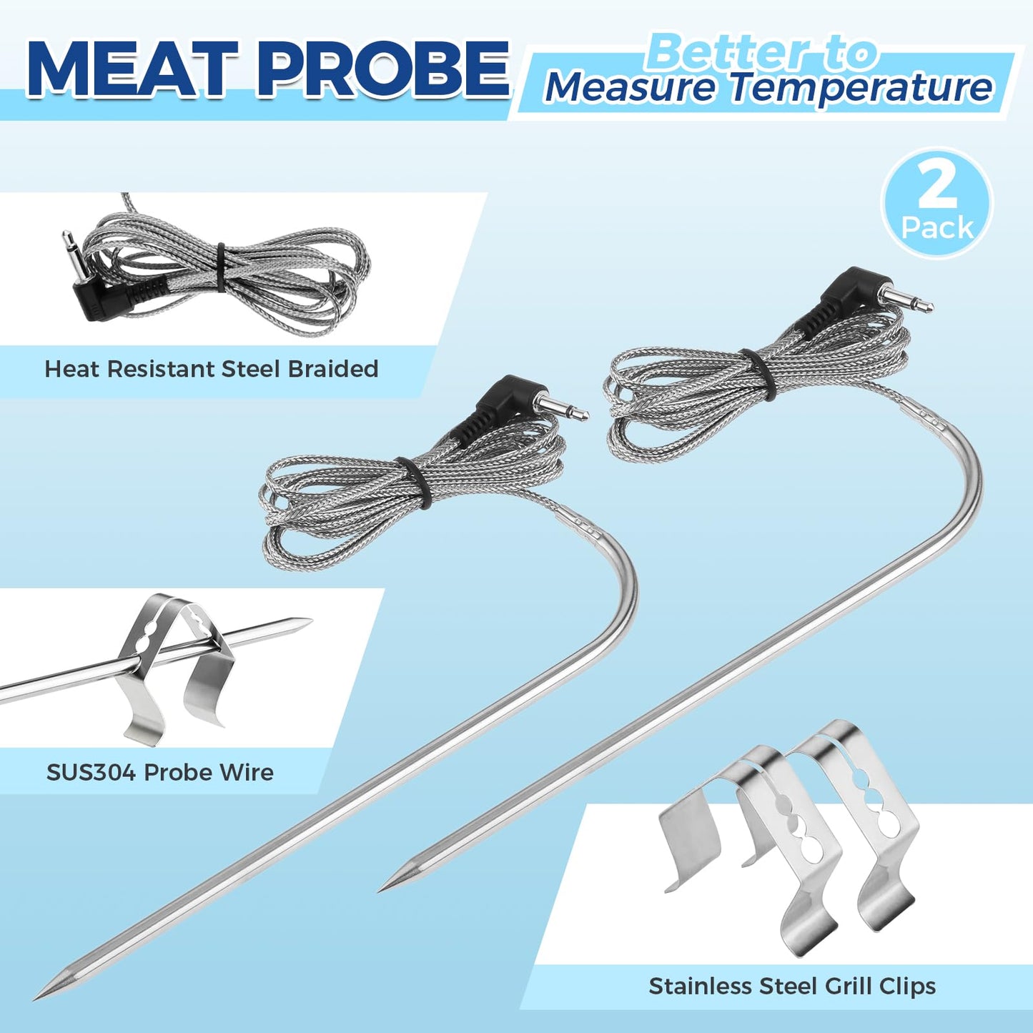 MOOTVGOO Digital Thermostat Controller Kit Replacement for Pit BOSS 7 Series Vertical Pellet Smokers, Come with Temperature Probes and Stainless Steel Grill Clips