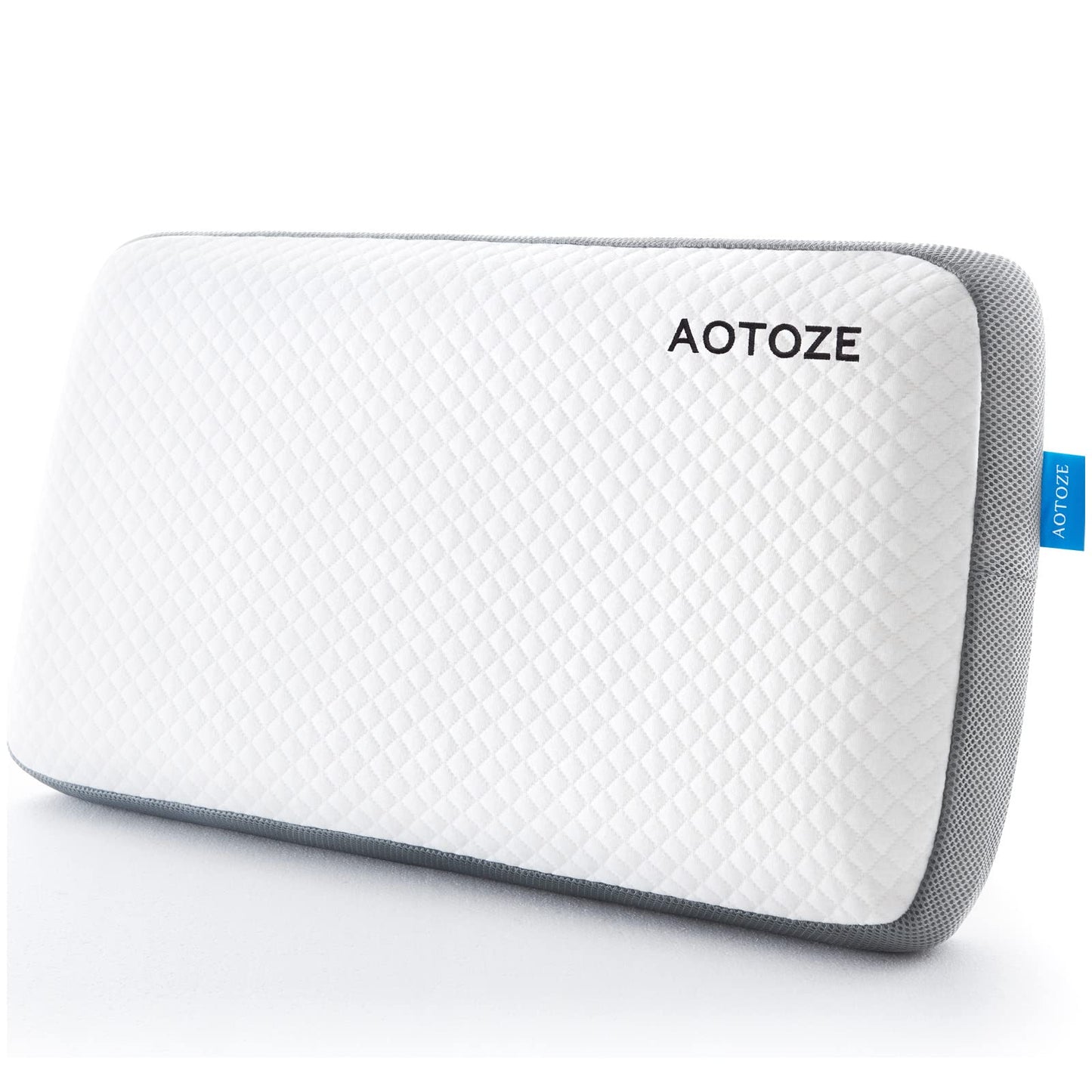 AOTOZE Best Flat Pillow for Deep Sleep, Hard Pillow for Sleeping, Memory Foam Pillow, Oeko-TEX & CertiPUR-US Double Certification, 70 x 38 x 11 cm