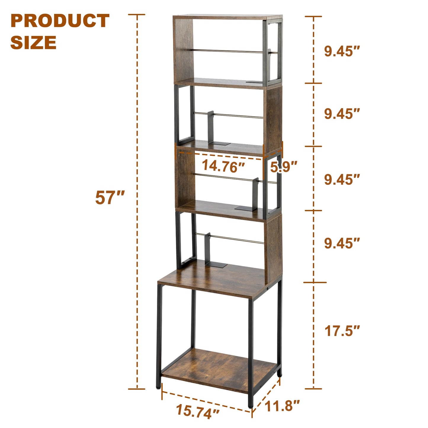 Aquzee CD Storage Rack, Wooden DVD Tower, CD Holder with Adjustable CDs Dividers, Media Storage Shelf for CDs/DVDs, Books, Video Games, Suitable for Living Room, Bedroom, Home Office