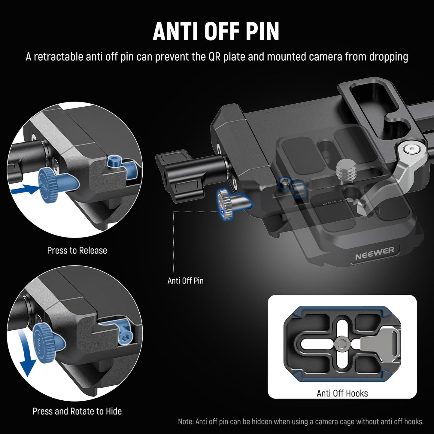 NEEWER Foldable V Mount Battery Plate with Arca Type Quick Release Camera Baseplate, Lightweight DSLR Camera Video Rig Compatible with SmallRig V Mount Battery Cage DJI RS4 RS3 Gimbal, PS015 PRO