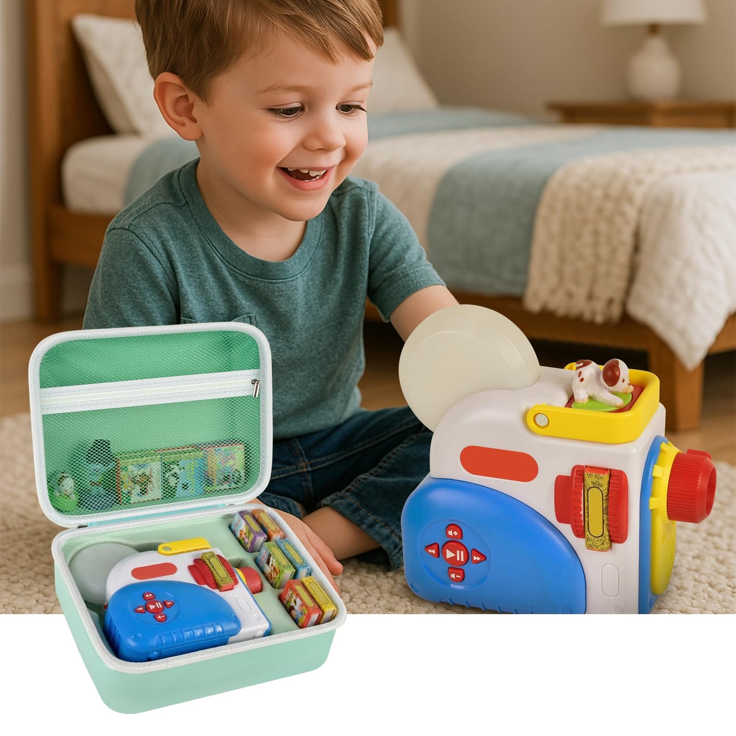 Case Compatible with Little Tikes for Story Dream Machine Books Starter Set, Toys Protective Container for Little Tikes for Storytime Audio Play Real for Littles Character Collection-Green (Box Only)