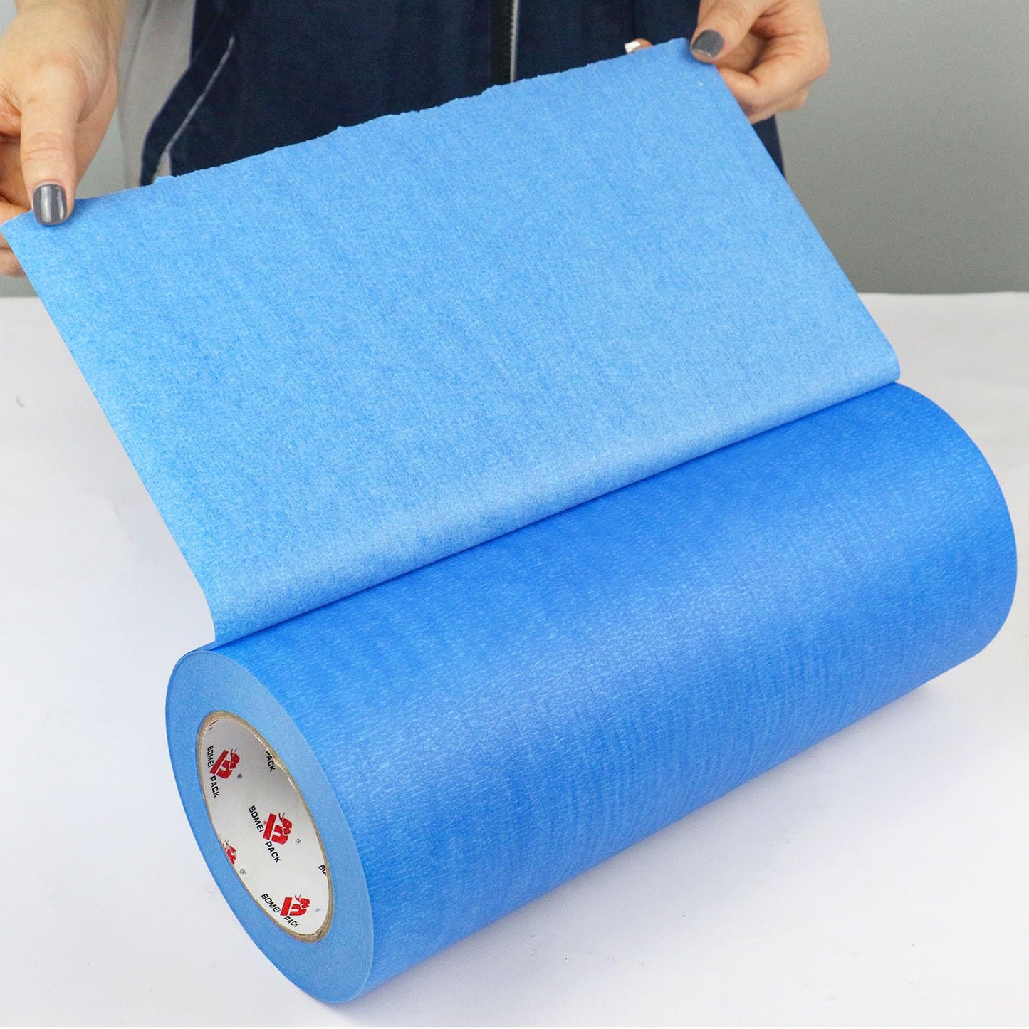 BOMEI PACK Wide Blue Painters Tape, 60 Yards, 3D Printing Tape, Easy Clean Removal up to 21 Days, Masking Tape (12 inch x 60 Yards)