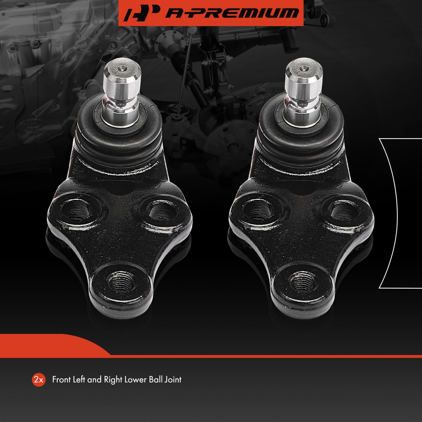 A-Premium 2 x Front Lower Ball Joints, Compatible with Hyundai Sonata 2011-2014, Santa Fe 2013-2018, Santa Fe Sport 2013-2018, Santa Fe XL 2013-2019, Azera 2012-2014 & Kia Optima, Sorento, Rondo